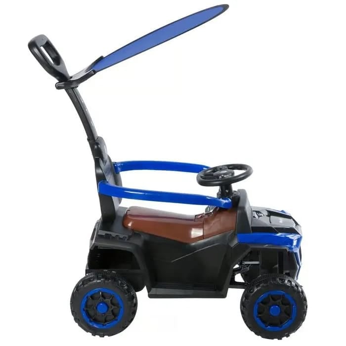 CARRITO PARA NIÑOS GRANDE CON GUIADOR MUSICAL BLUETOOTH AZUL - 2