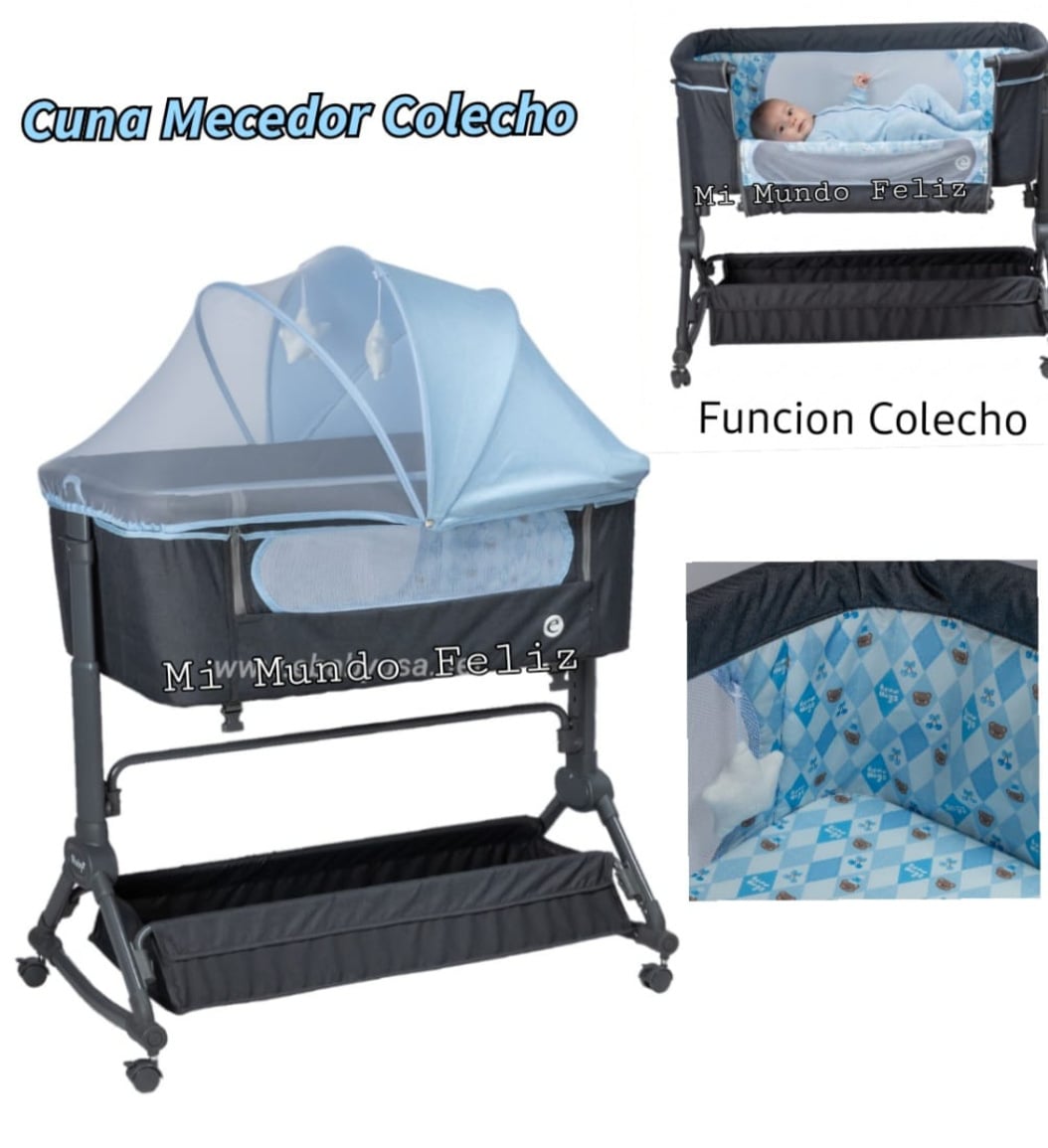 CUNA PARA BEBE FUNCION DE COLECHO  CELESTE - 1