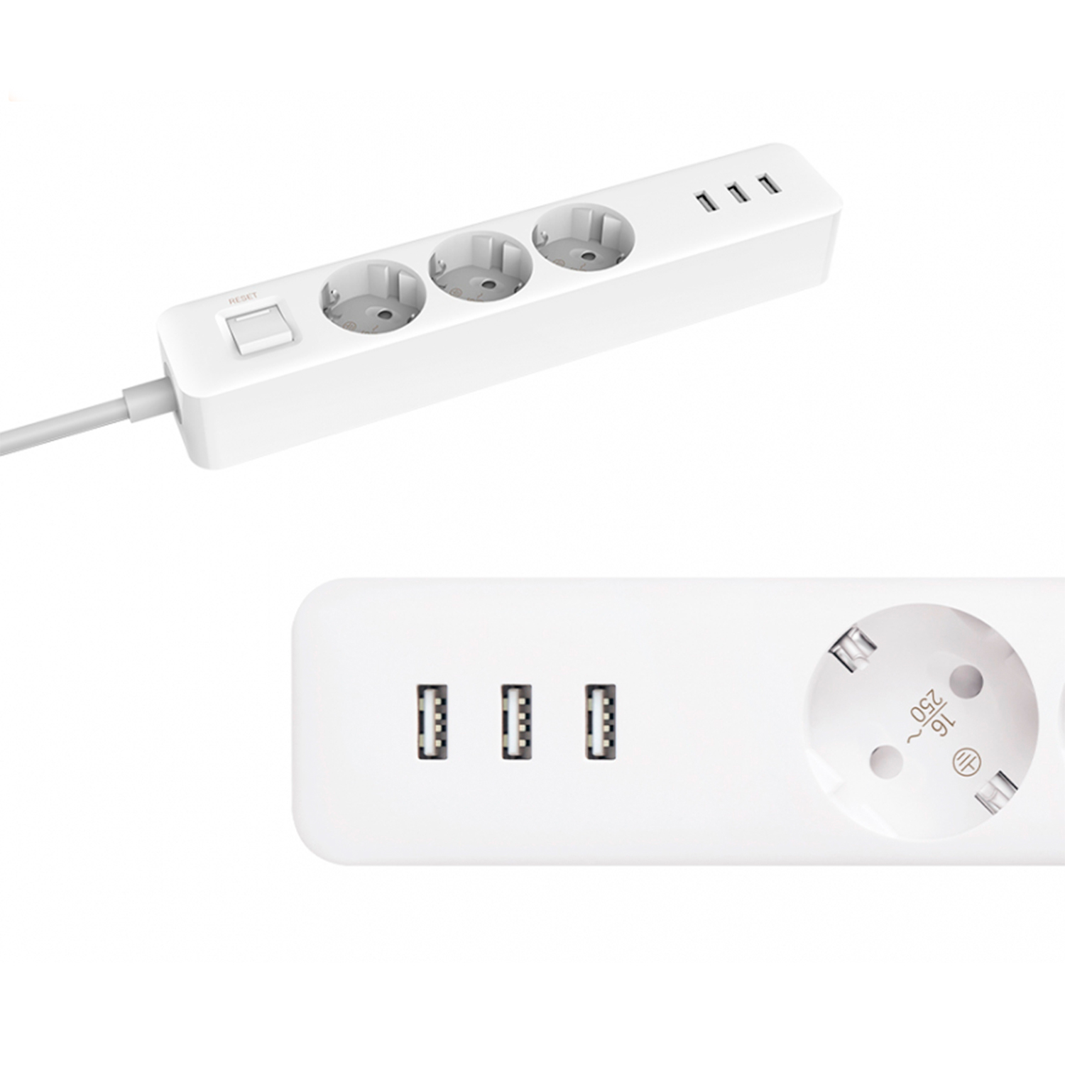 EXTENSIÓN ELÉCTRICA XIAOMI MI POWER STRIP (3 ENCHUFES EUROPEO + 3 USB) BLANCO - 3