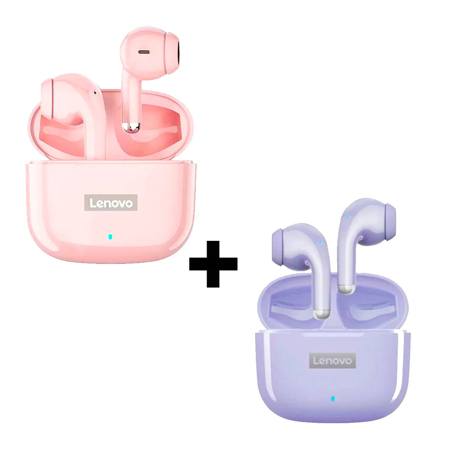 COMBO LENOVO AUDIFONOS LP40 PRO ROSADO+ LP40 PRO PURPURA - 2