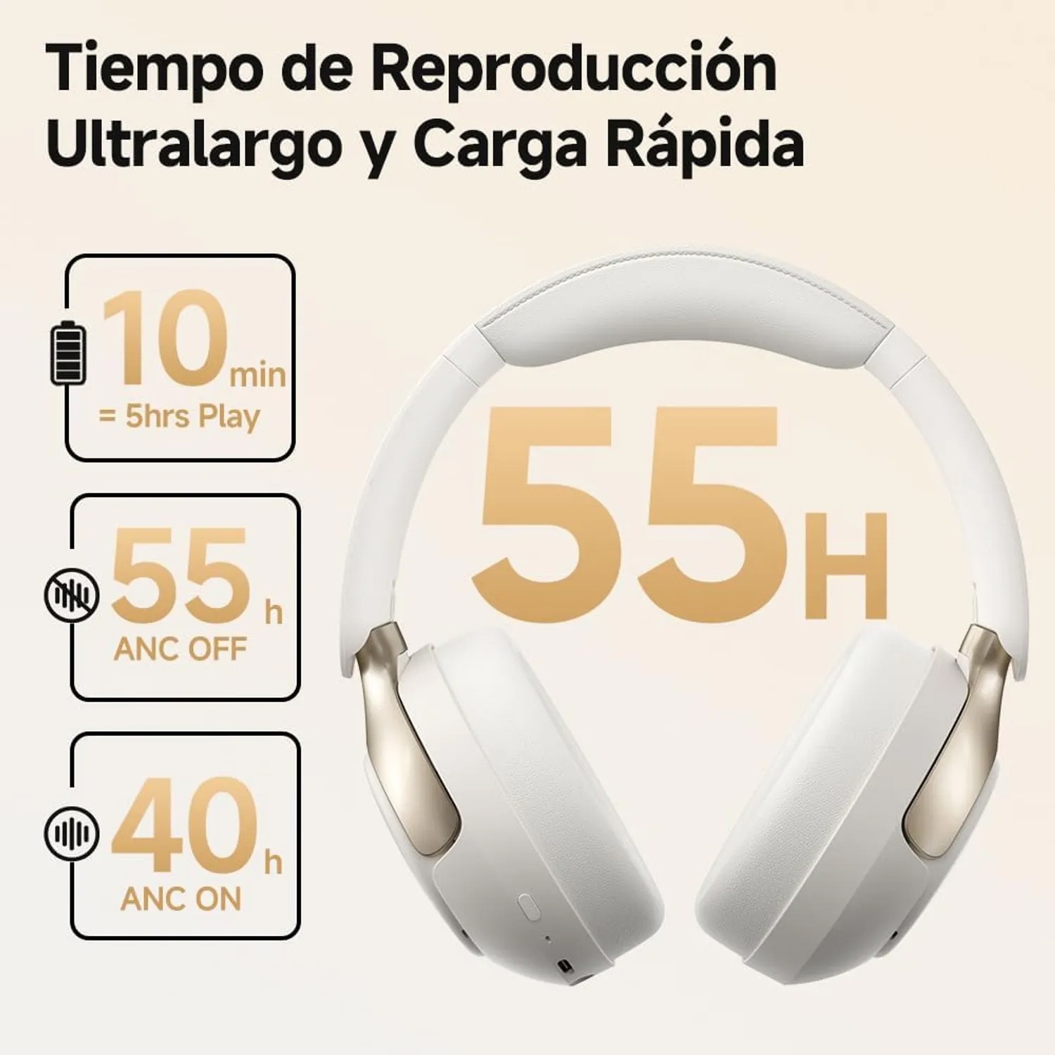 AUDÍFONOS INALÁMBRICOS QCY H3 PRO -50DB CANCELACIÓN DE RUIDO BLANCO - 4