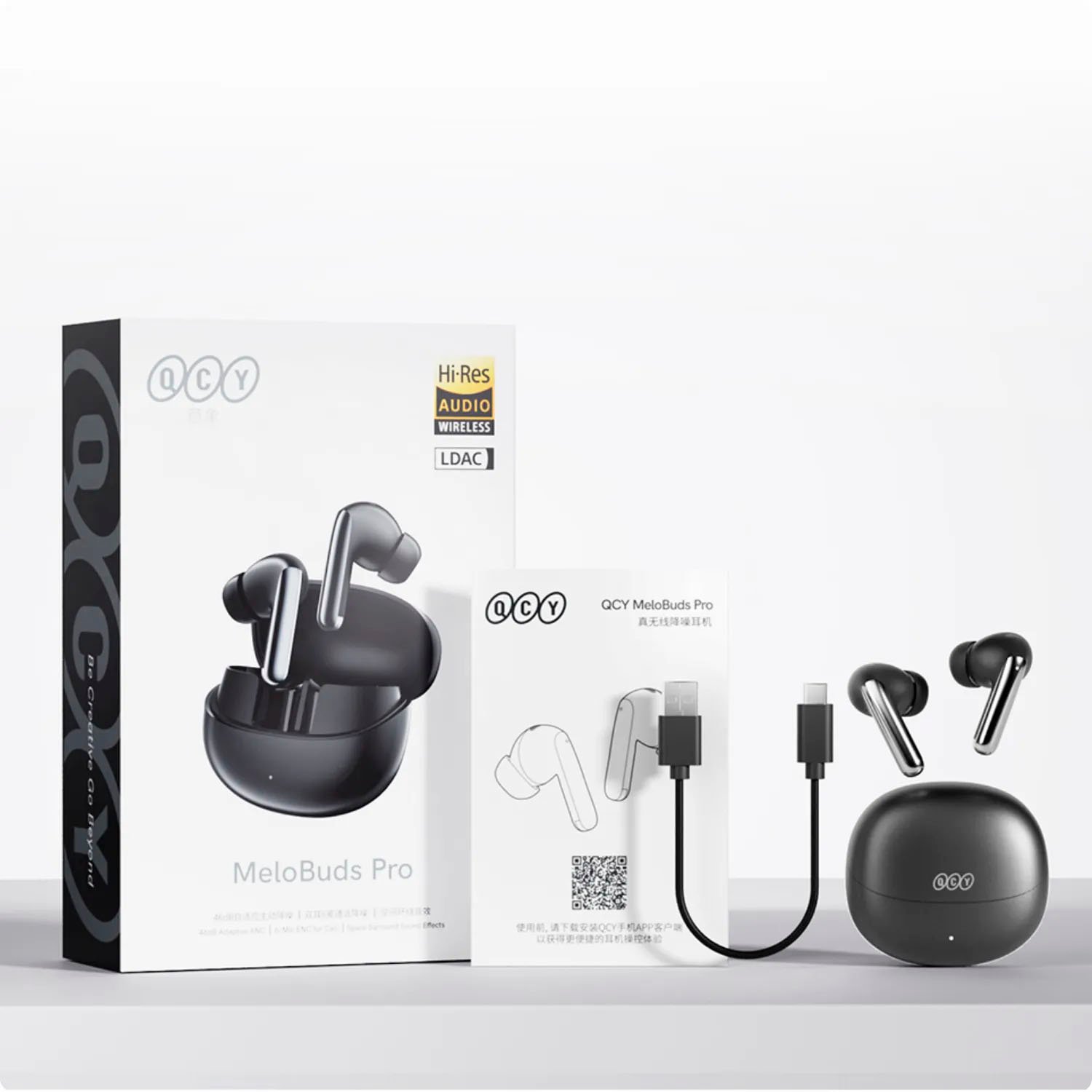 AUDÍFONOS INALÁMBRICOS QCY MELOBUDS PRO BLACK BLUETOOTH 5.3 - 4
