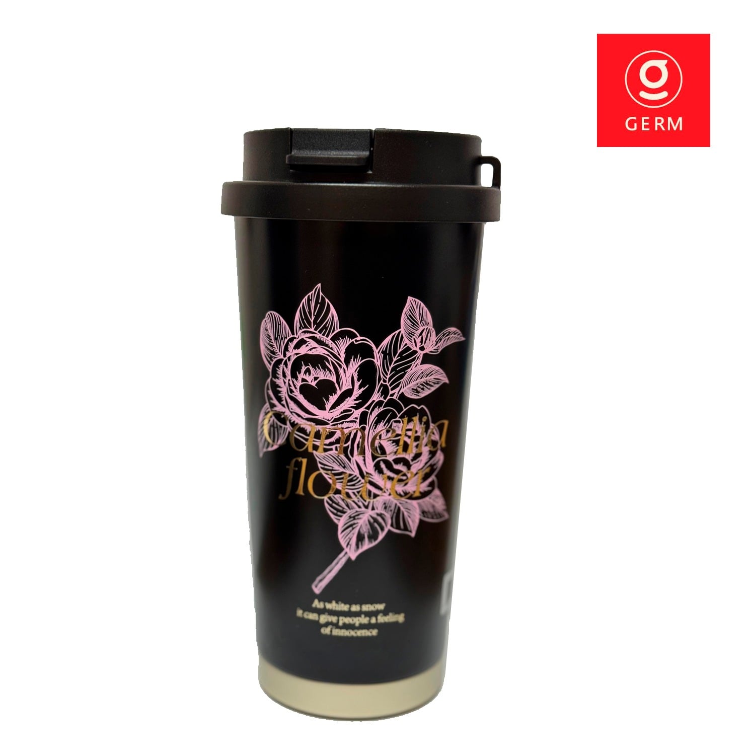 VASO TÉRMICO GERM CAMELLIA 500 ML NEGRO‑ROSA ACERO PREMIUM - 1