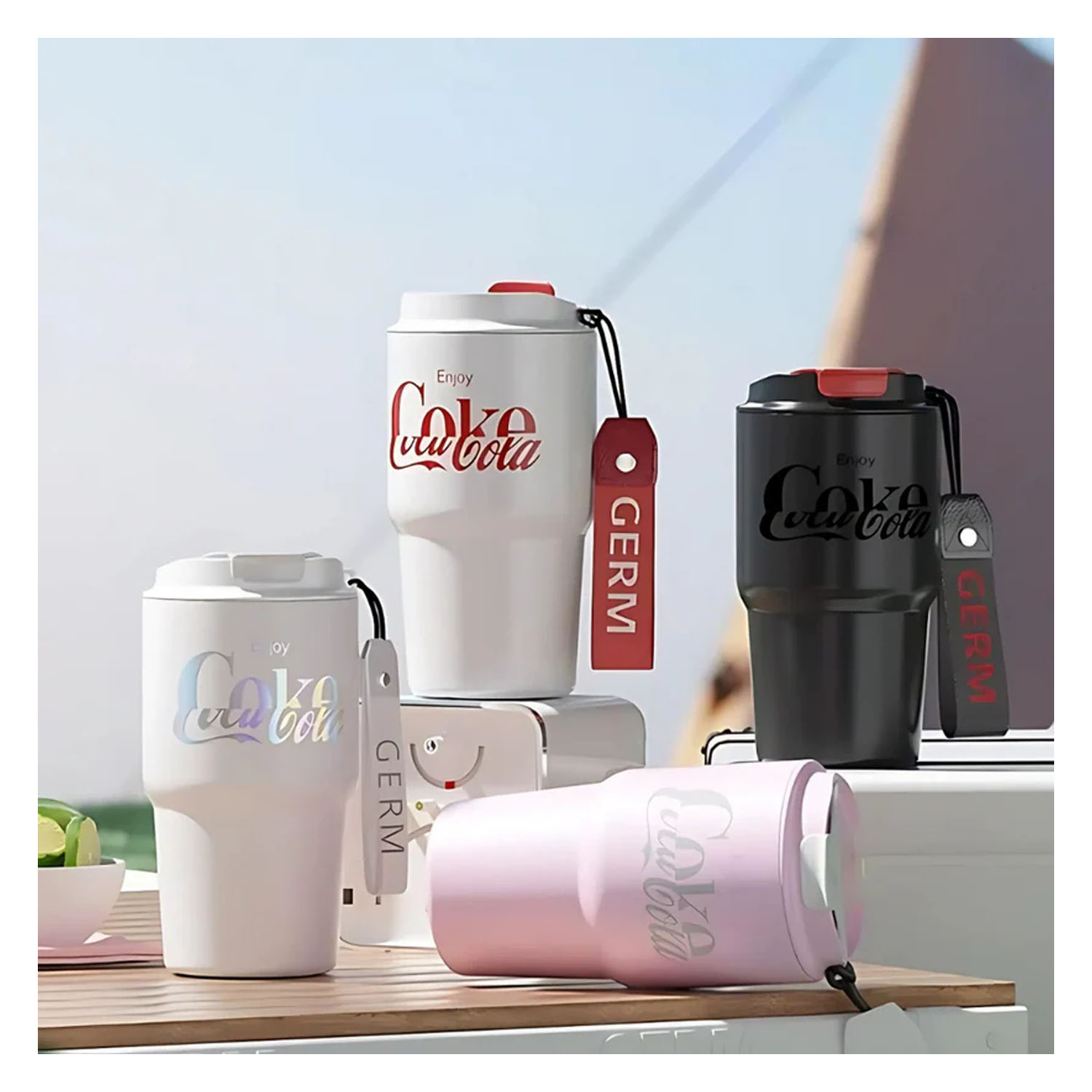 VASO TÉRMICO GERM COCA‑COLA CORAL ROSA 590 ML - 5