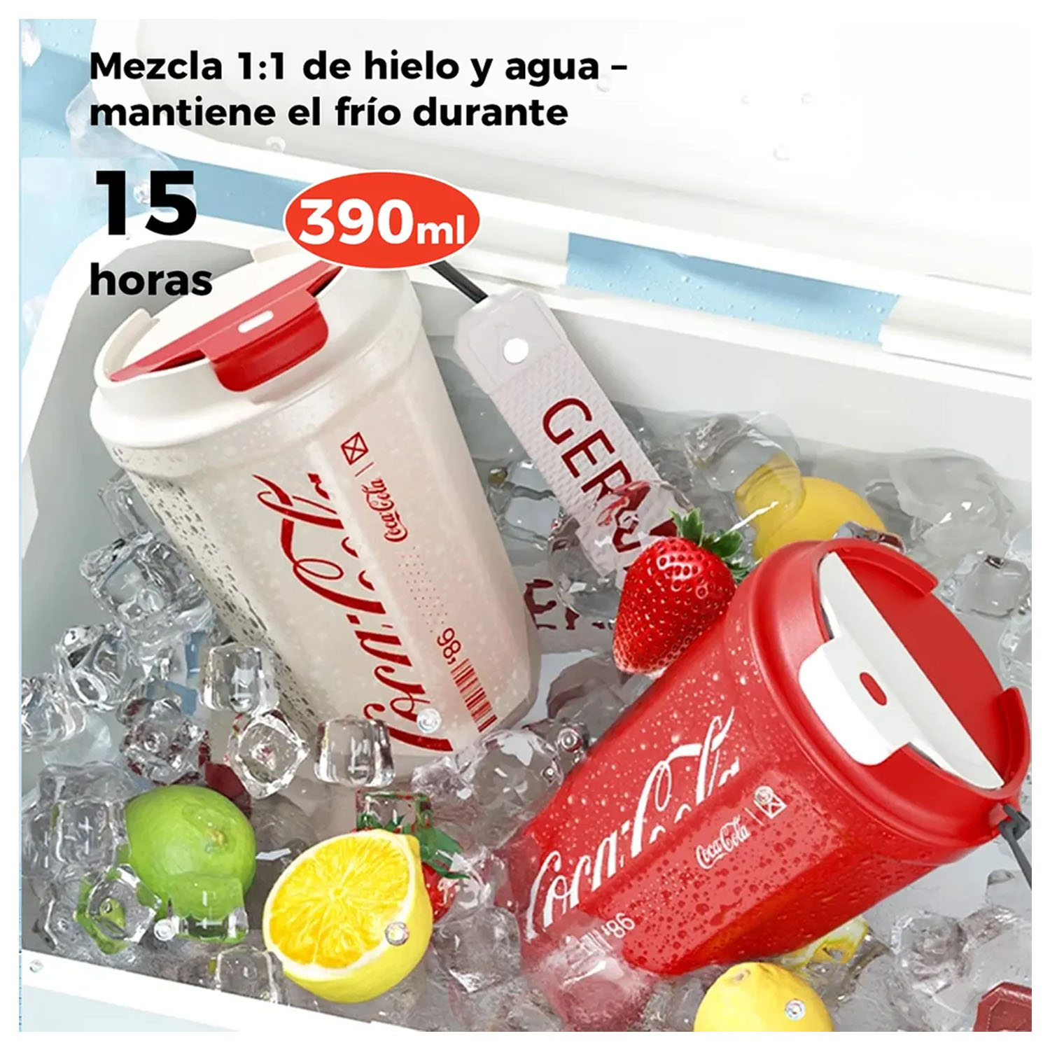 TERMO GERM ROMBO COCA COLA ROSA 390ML ACERO INOXIDABLE - 4