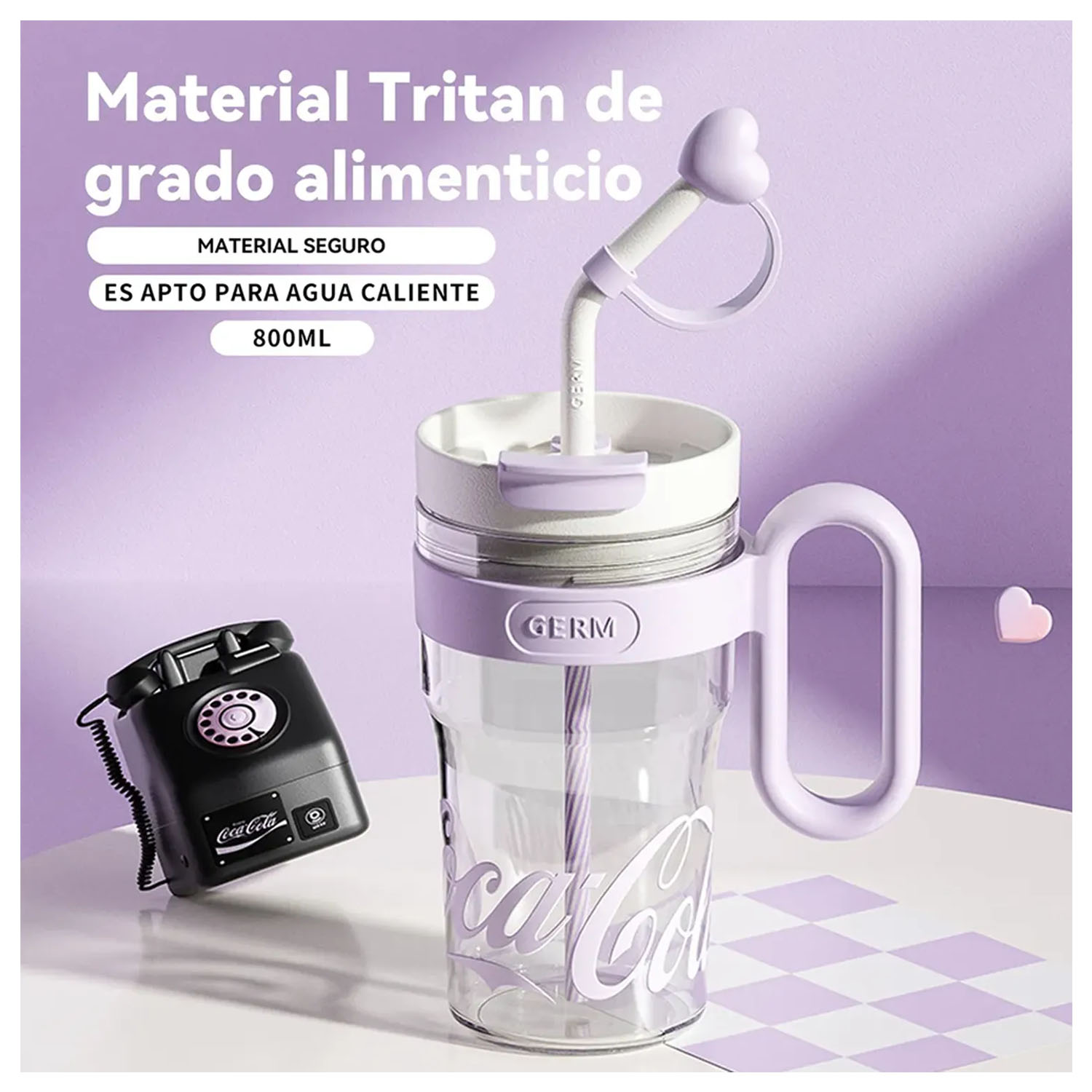 VASO TÉRMICO GERM TRITAN COCA COLA PURPURA 800ML 27 OZ - 2