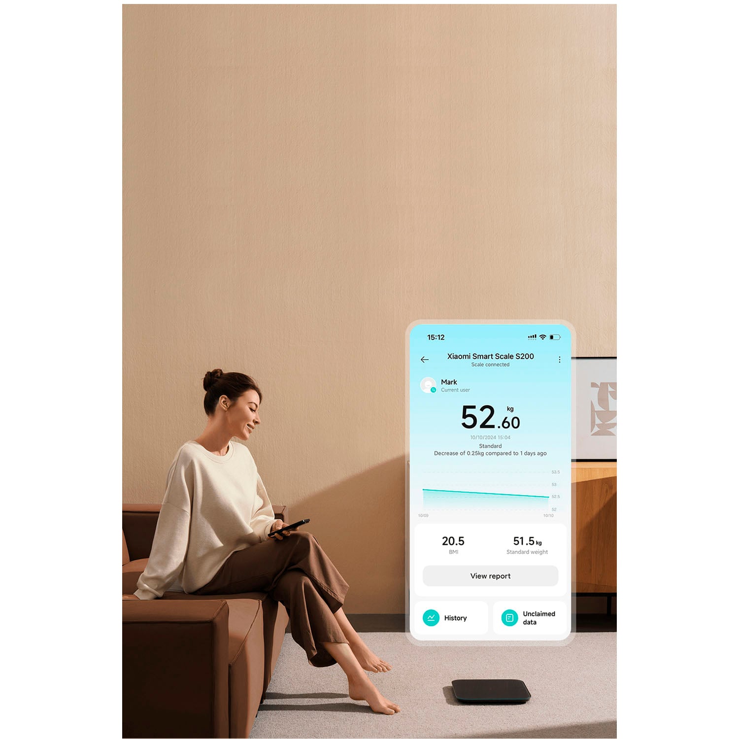 BALANZA INTELIGENTE XIAOMI MI SMART SCALE S200 DARK BLUE - 5