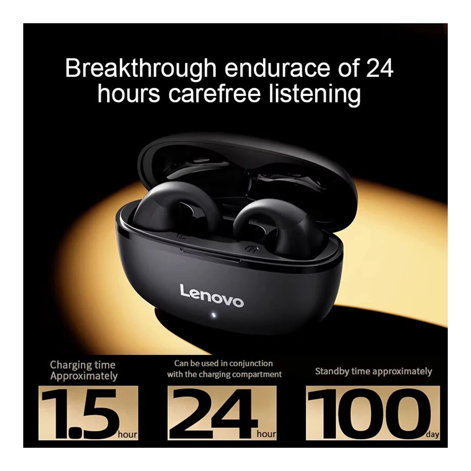 AUDÍFONOS INALÁMBRICOS LENOVO TC3403 NEGRO BLUETOOTH 5.3 - 4