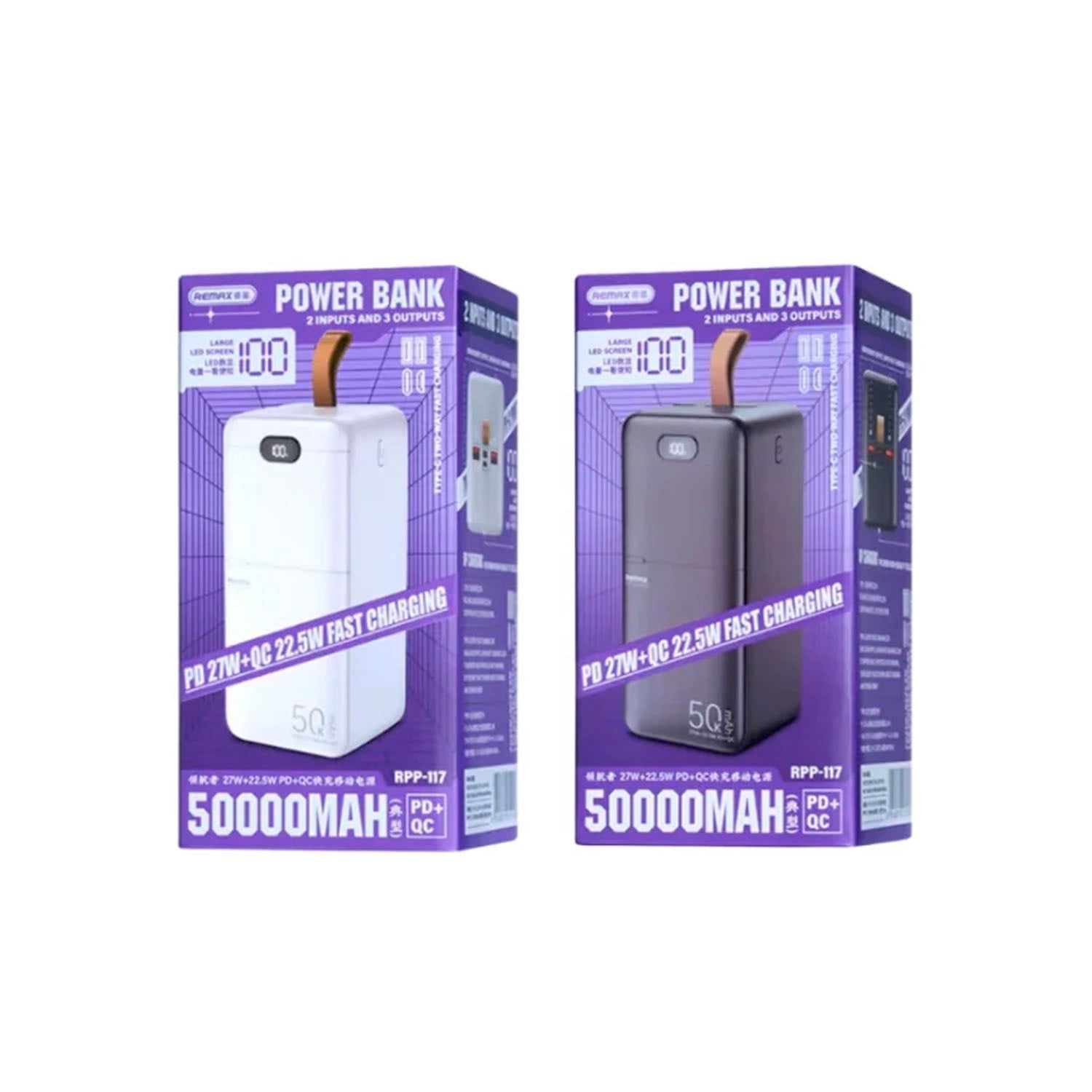 POWER BANK REMAX RPP-117 GRIS 50000MAH PD27W CARGA RÁPIDA - 3
