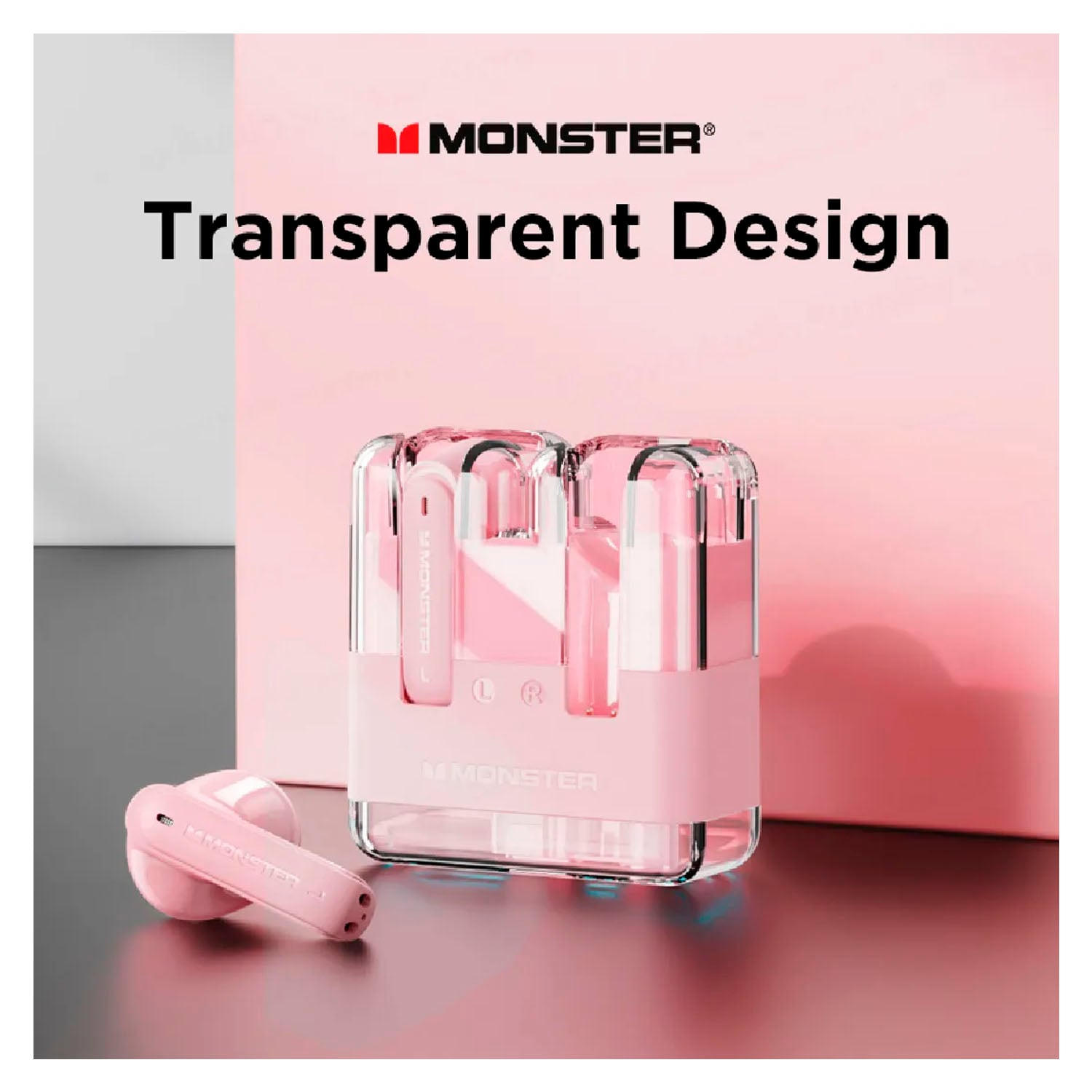 AUDÍFONOS INALÁMBRICOS MONSTER AIRMARS XKT12 ROSA BT 5.3 - 4