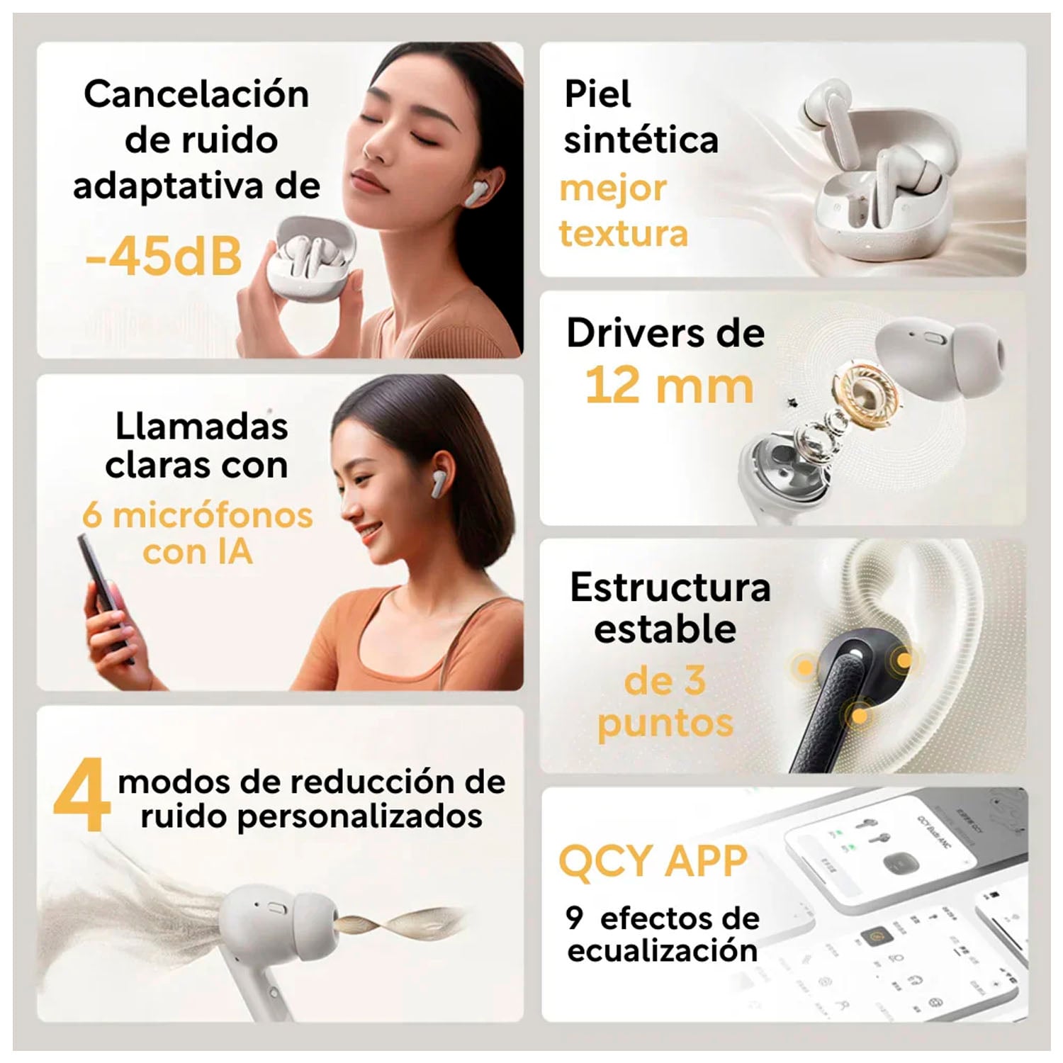 AUDÍFONOS INALÁMBRICOS QCY BUDS ANC AZUL - 4
