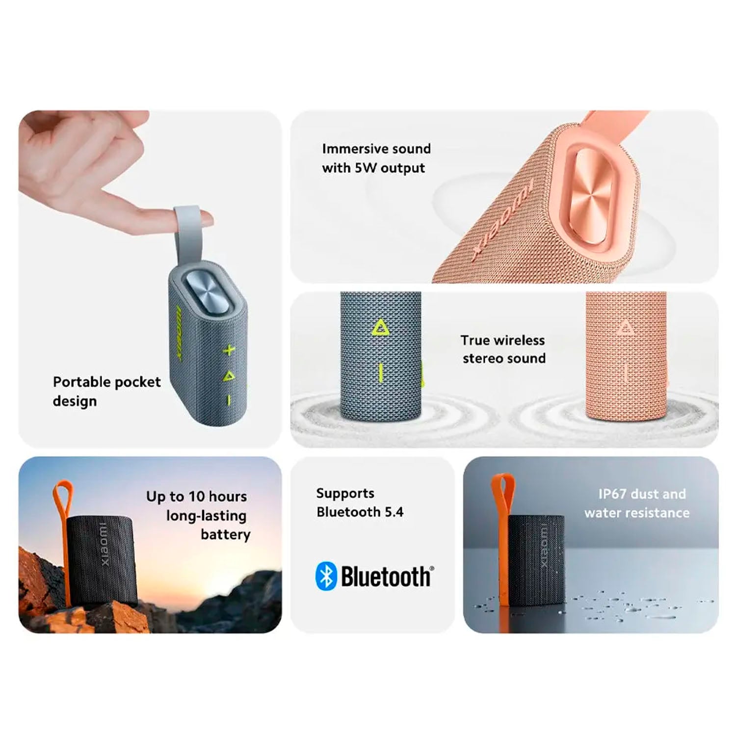 PARLANTE INALÁMBRICO XIAOMI SOUND POCKET GRIS PORTÁTIL - 4