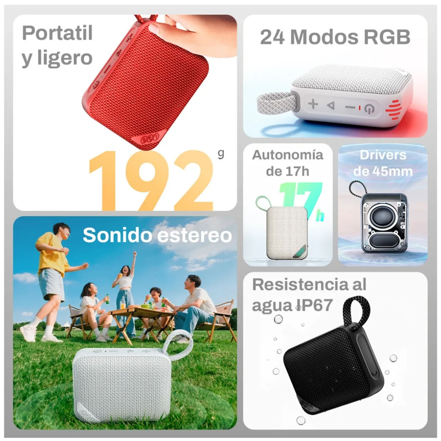 PARLANTE INALÁMBRICO QCY SP2 MARRÓN - 5
