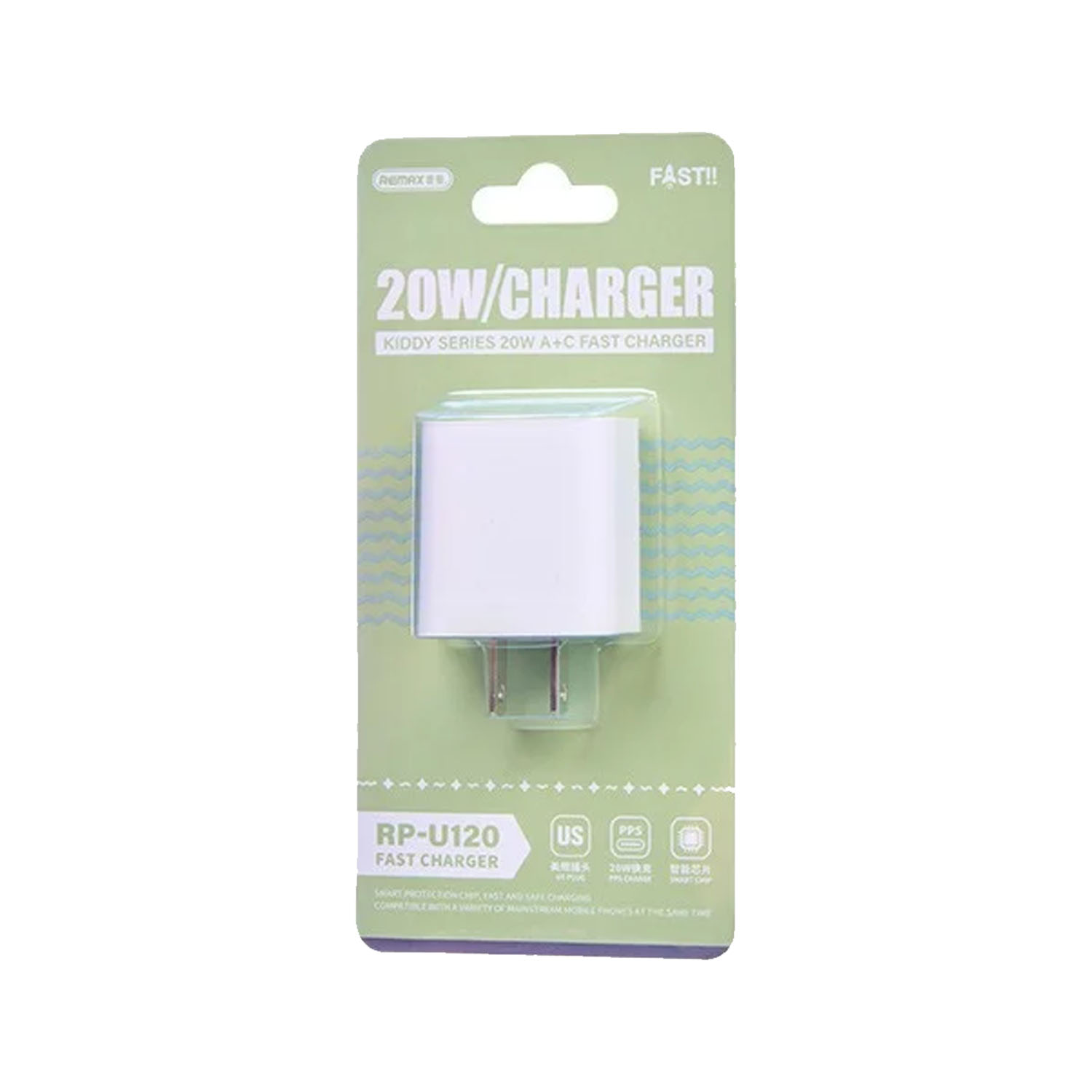 CARGADOR RÁPIDO REMAX RP-U120 20W BLANCO USB-A + USB-C - 3