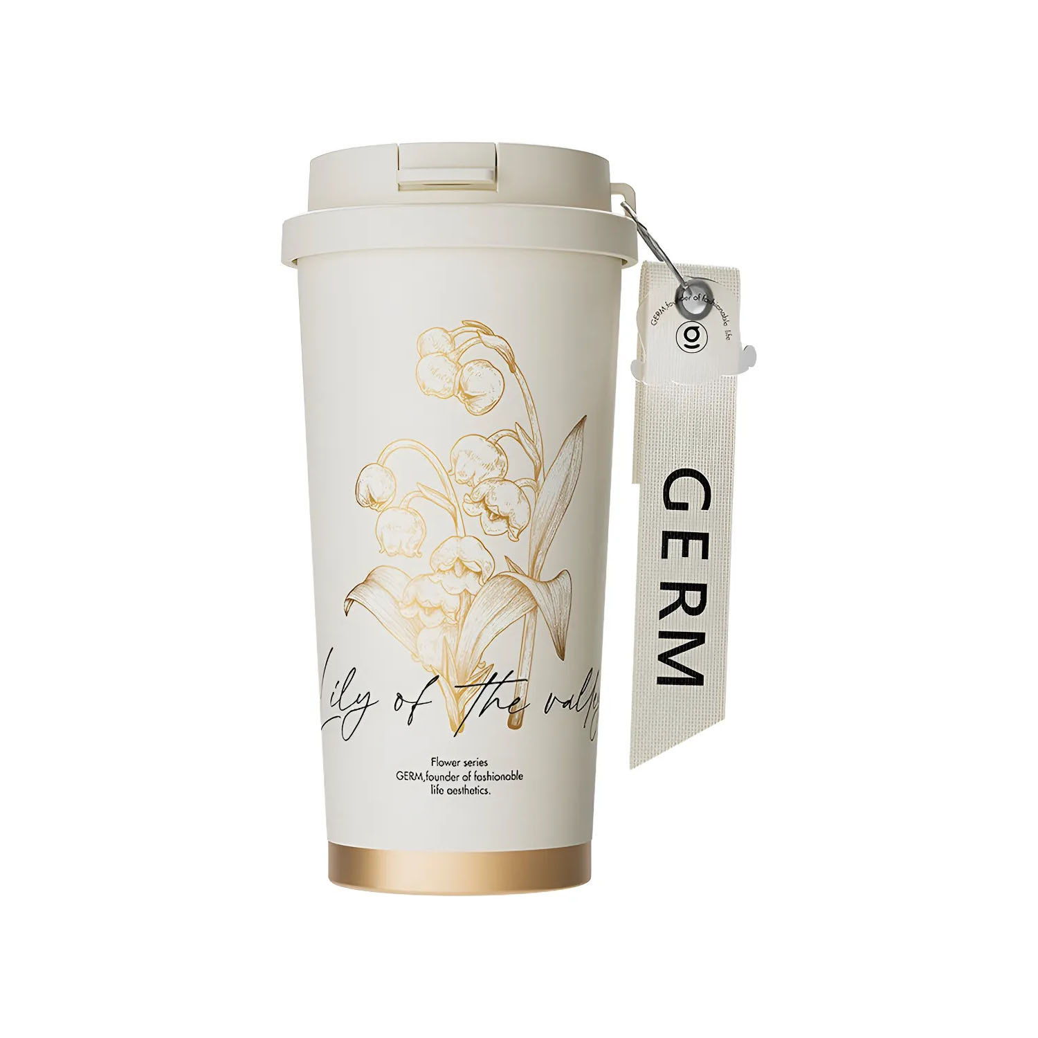 VASO TÉRMICO GERM CLOVER BEIGE PEONIAS 500 ML - 1