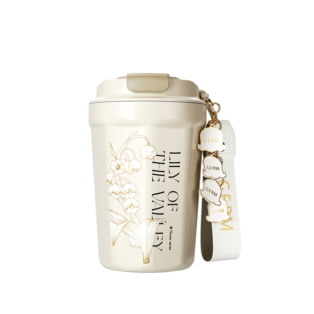 VASO TÉRMICO GERM LILY BEIGE 390ML ACERO INOXIDABLE - 1