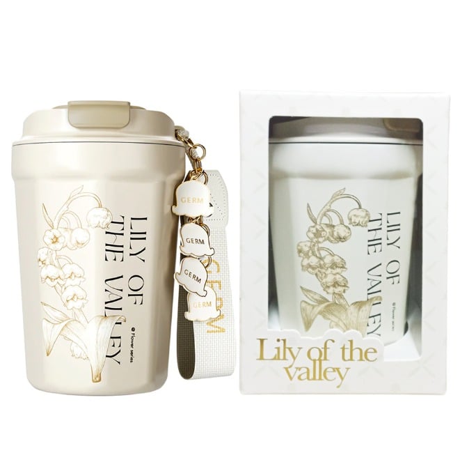 VASO TÉRMICO GERM LILY BEIGE 390ML ACERO INOXIDABLE - 2