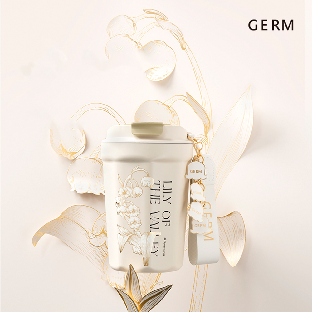 VASO TÉRMICO GERM LILY BEIGE 390ML ACERO INOXIDABLE - 3