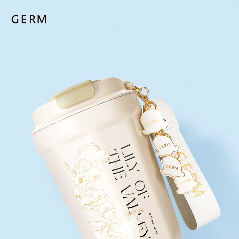 VASO TÉRMICO GERM LILY BEIGE 390ML ACERO INOXIDABLE - 4
