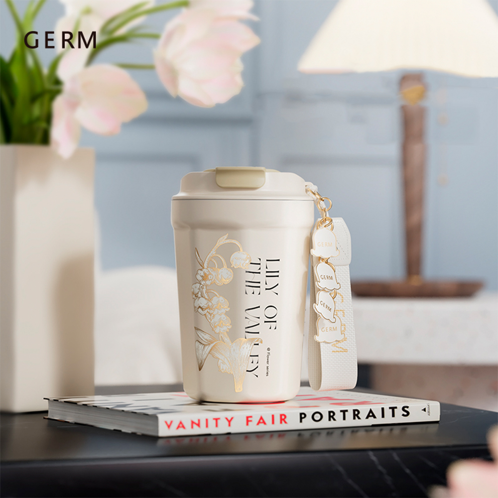 VASO TÉRMICO GERM LILY BEIGE 390ML ACERO INOXIDABLE - 5