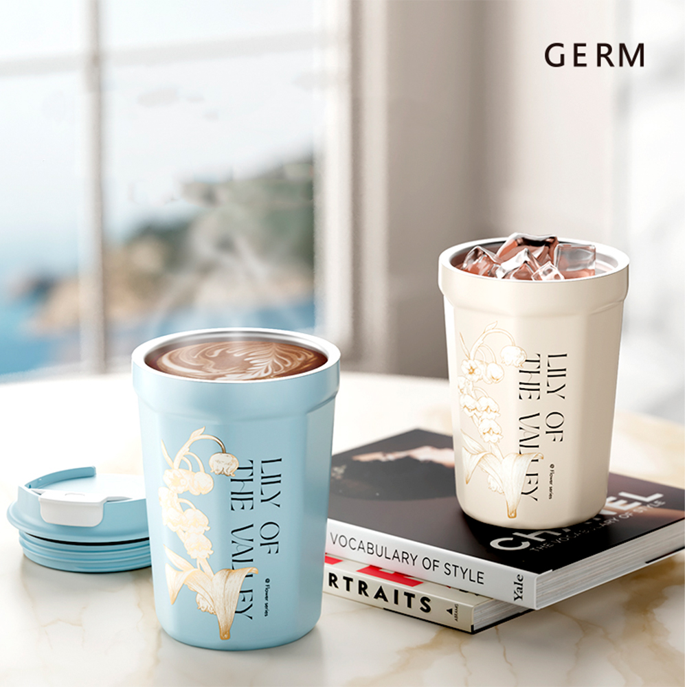 VASO TÉRMICO GERM LILY BEIGE 390ML ACERO INOXIDABLE - 7