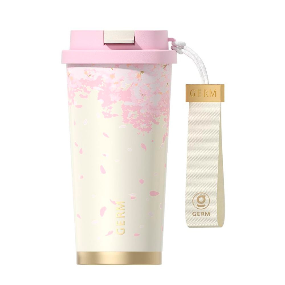 VASO TÉRMICO GERM SAKURA BLANCO 500ML ACERO INOXIDABLE - 1