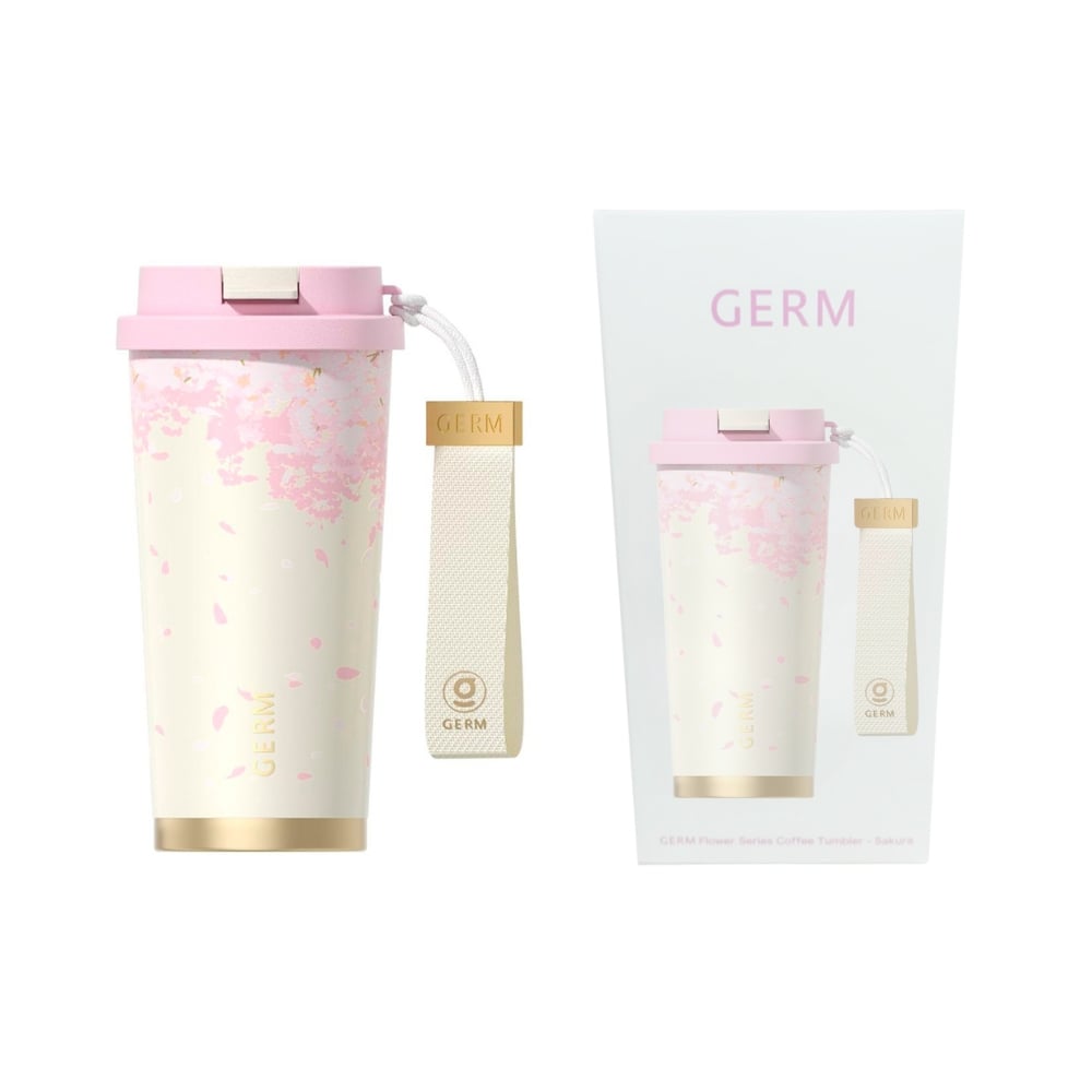 VASO TÉRMICO GERM SAKURA BLANCO 500ML ACERO INOXIDABLE - 2