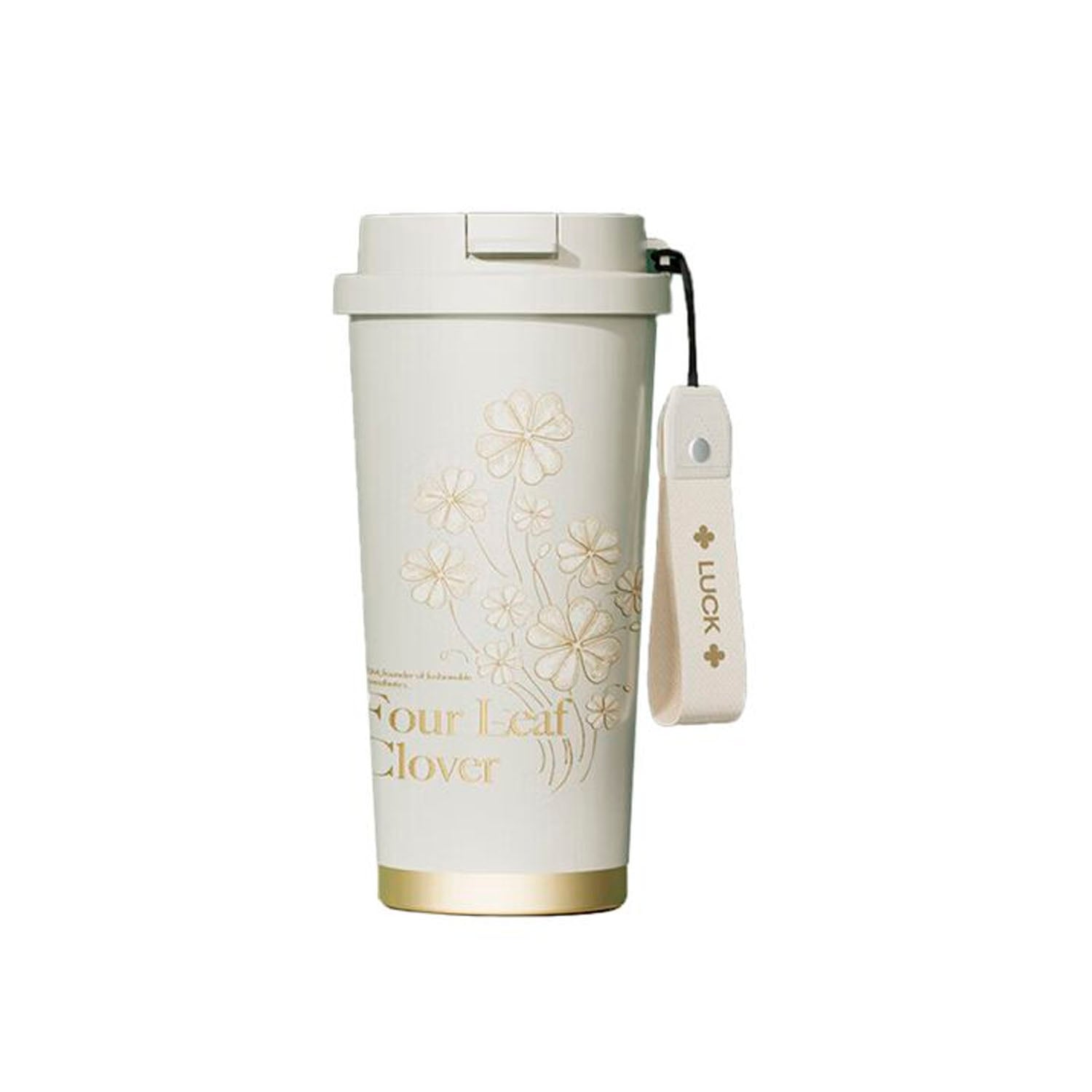 VASO TÉRMICO GERM CLOVER BLANCO Y DORADO 500 ML - 1
