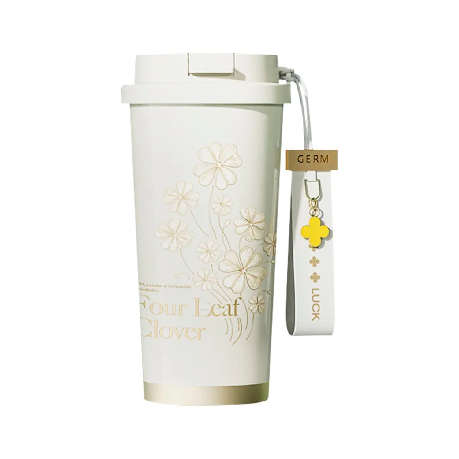 VASO TÉRMICO GERM CLOVER BLANCO Y DORADO 500 ML - 2