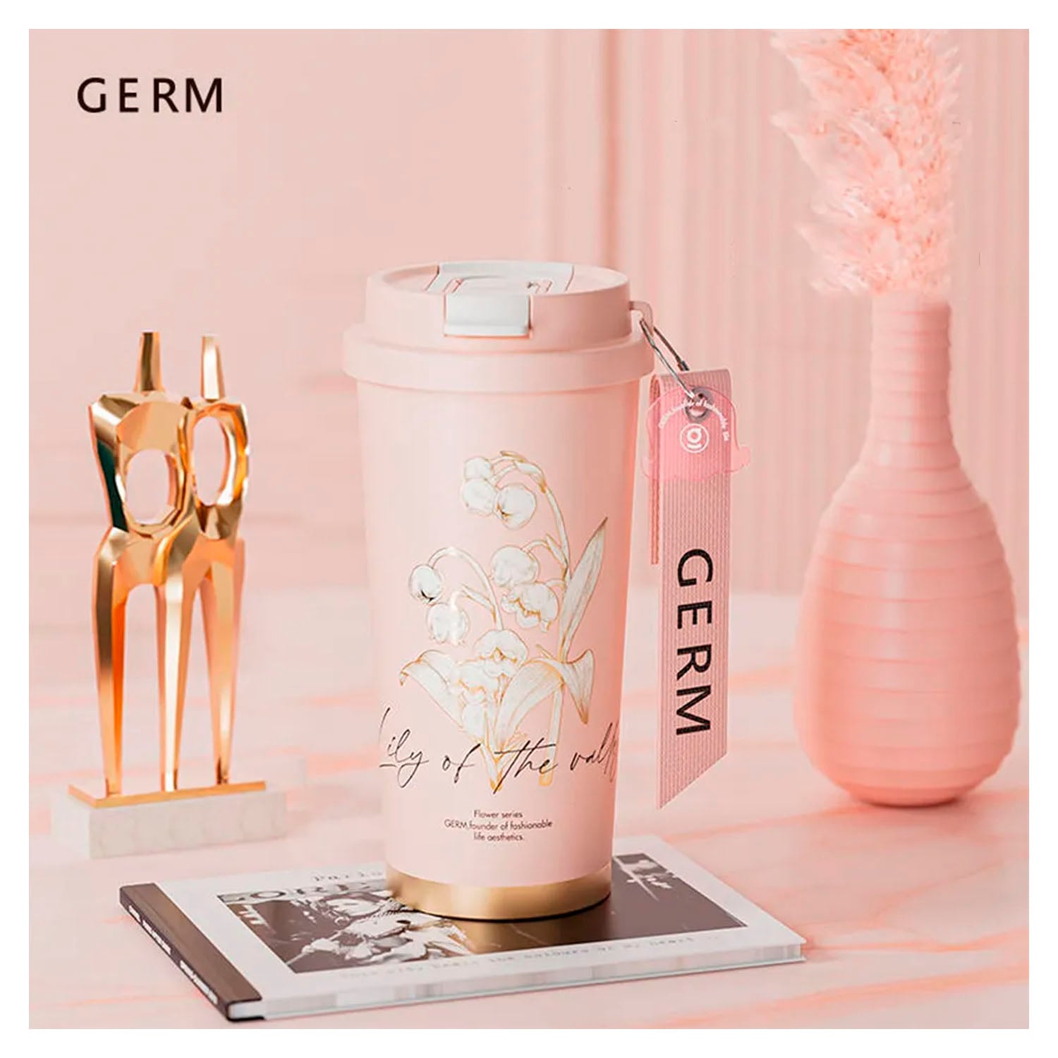 VASO TÉRMICO GERM CLOVER ROSA PEONIAS 500 ML - 4