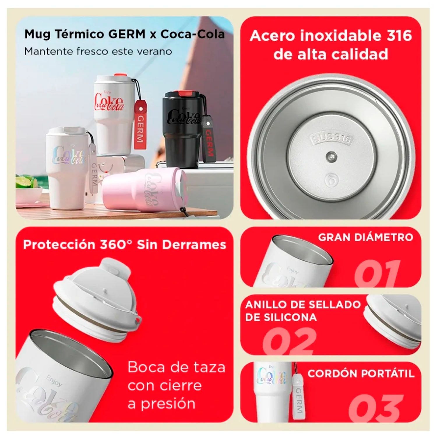 VASO TÉRMICO GERM BLANCO AURORA 590 ML - 4