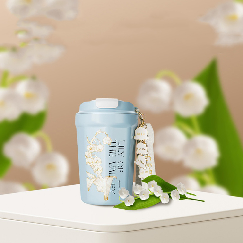VASO TÉRMICO GERM LILY BABY BLUE 390ML ACERO INOXIDABLE - 3