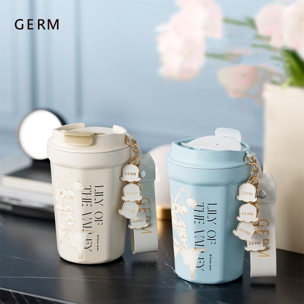 VASO TÉRMICO GERM LILY BABY BLUE 390ML ACERO INOXIDABLE - 5
