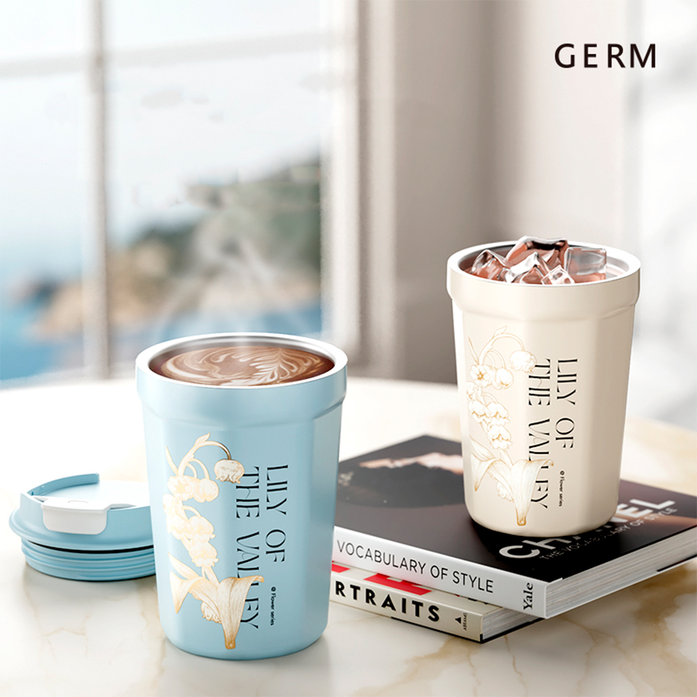 VASO TÉRMICO GERM LILY BABY BLUE 390ML ACERO INOXIDABLE - 6
