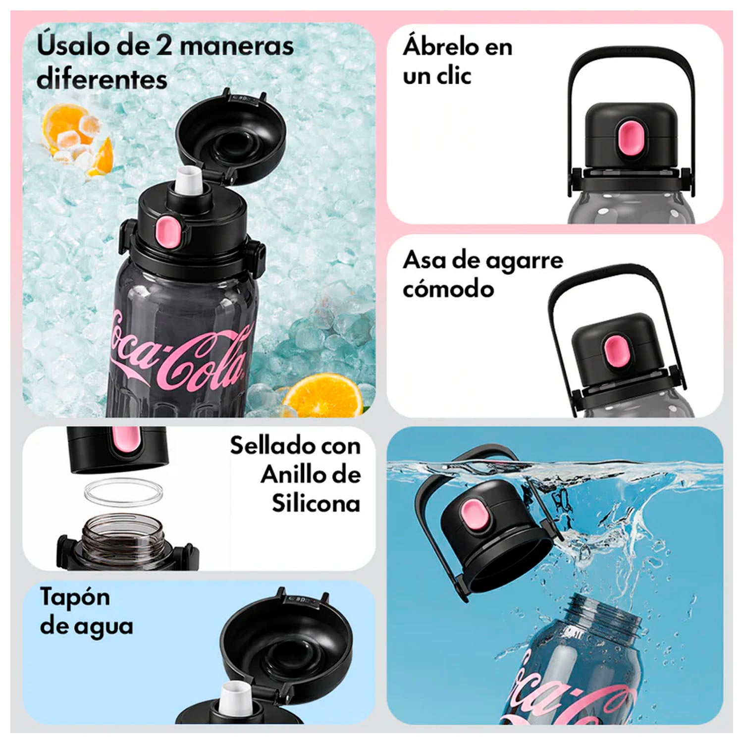 TOMATODO GERM COCA-COLA RITMICO NEGRO 1250ML - 2