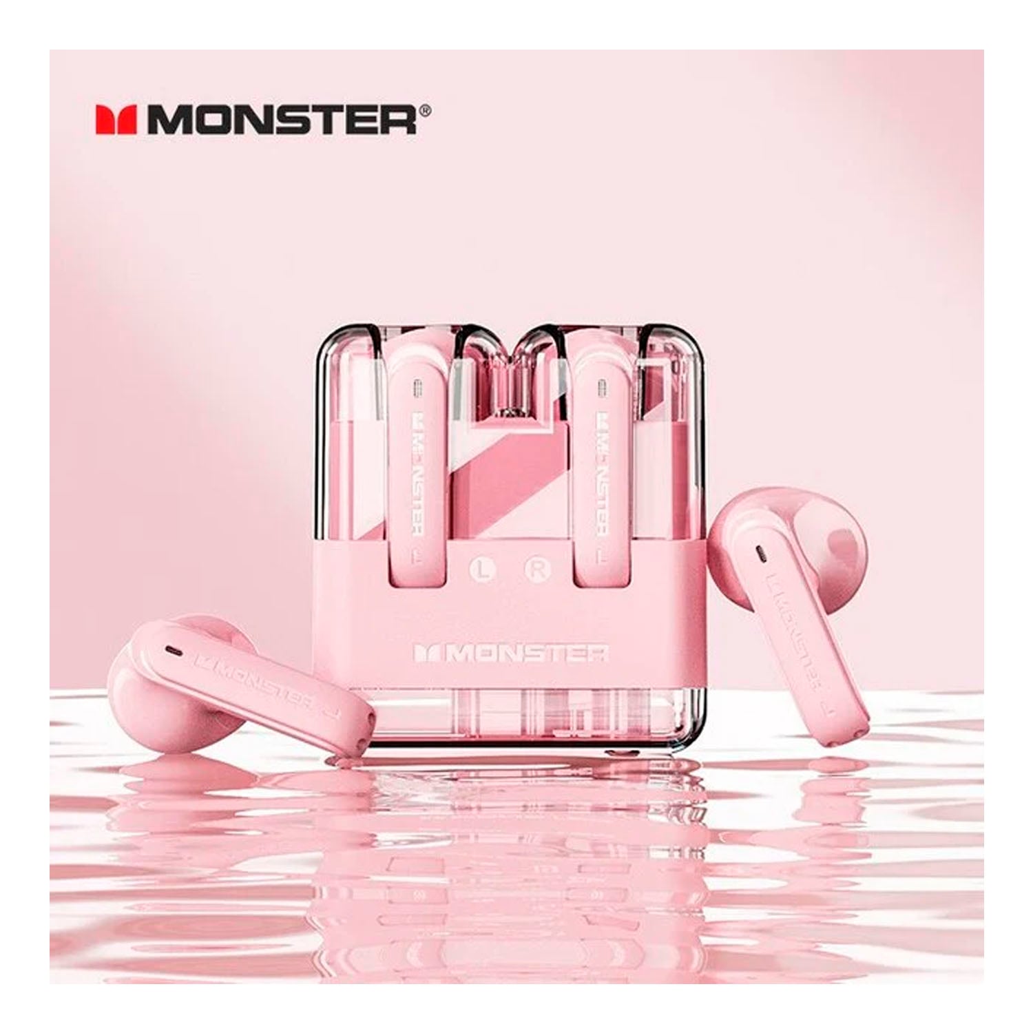 COMBO AUDÍFONOS MONSTER XKT12 ROSA + PARLANTE LENOVO K3 PRO - 3