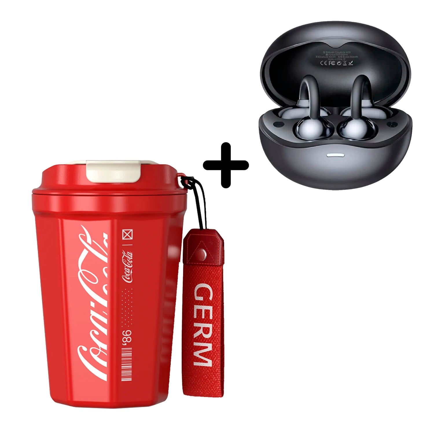 COMBO VASO COCA-COLA ROJO 390ML + AUDÍFONO REMAX W29 NEGRO - 1