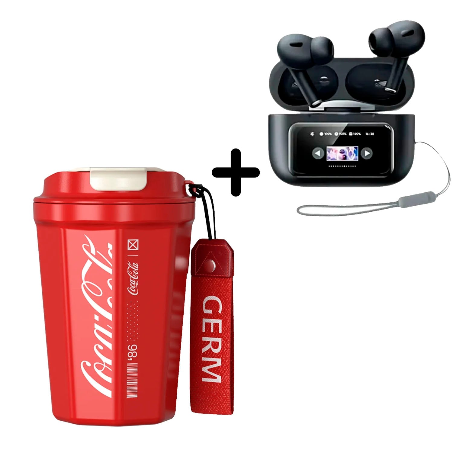 COMBO VASO COCA-COLA ROJO 390ML + AUDIFONO REMAX W30N NEGRO - 1
