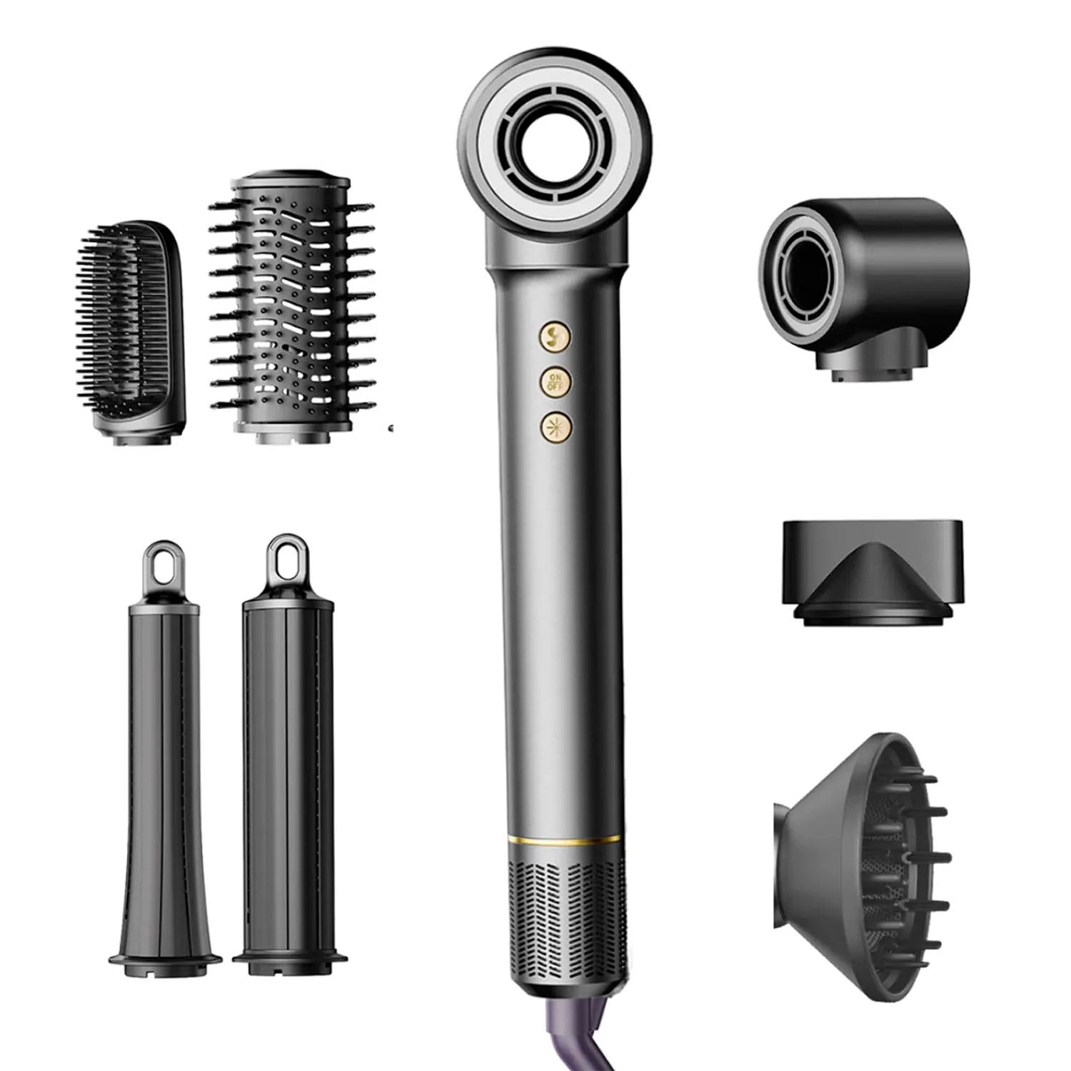 SECADORA DE CABELLO PROFESIONAL BOMIDI HD07 PLATA 7 EN 1 - 1