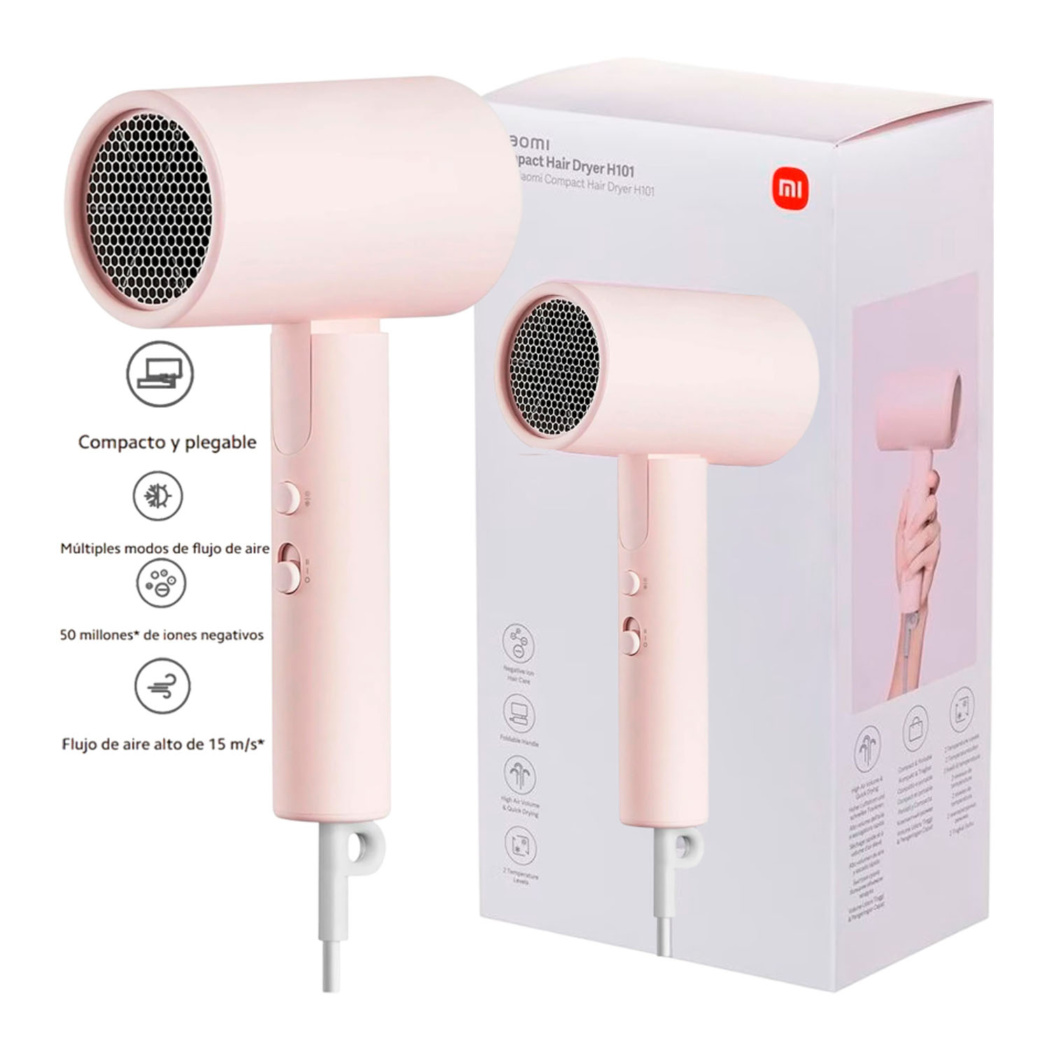 SECADORA DE CABELLO XIAOMI H101 ROSA PEGABLE - 2