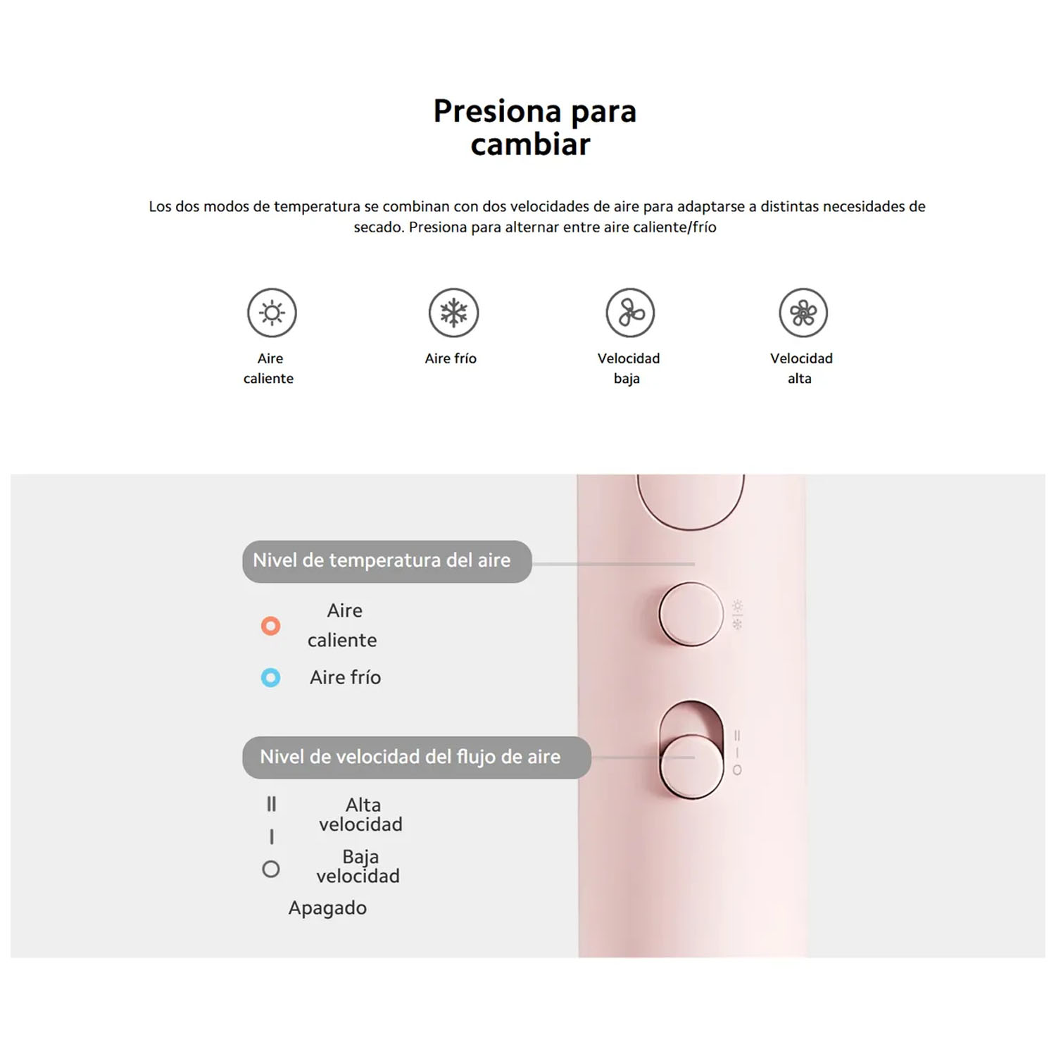 SECADORA DE CABELLO XIAOMI H101 ROSA PEGABLE - 3