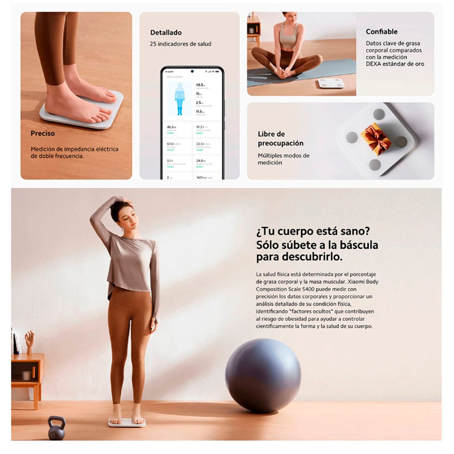 BALANZA DIGITAL INTELIGENTE XIAOMI BODY COMPOSITION SCALE S400 BLANCO - 3