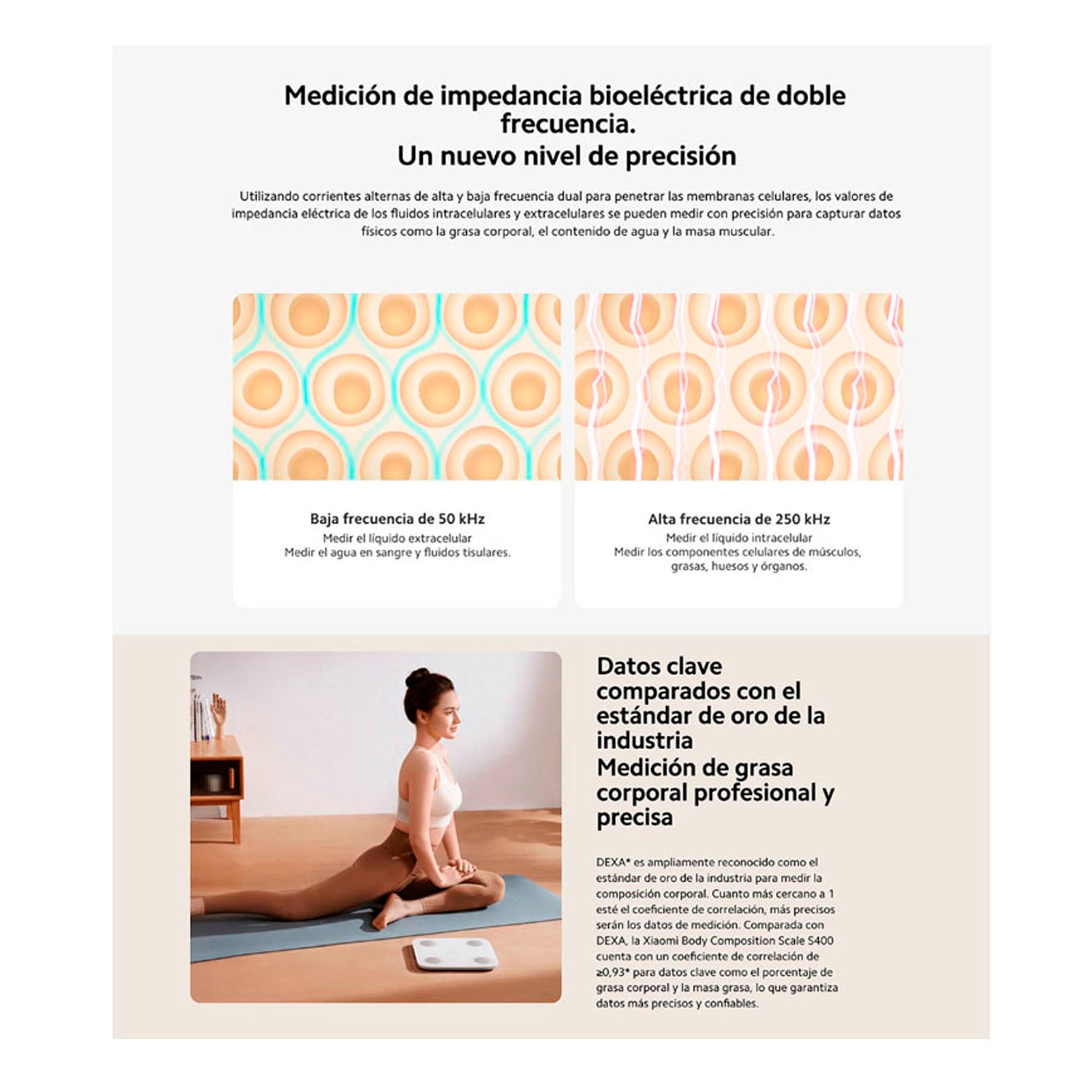 BALANZA DIGITAL INTELIGENTE XIAOMI BODY COMPOSITION SCALE S400 BLANCO - 4