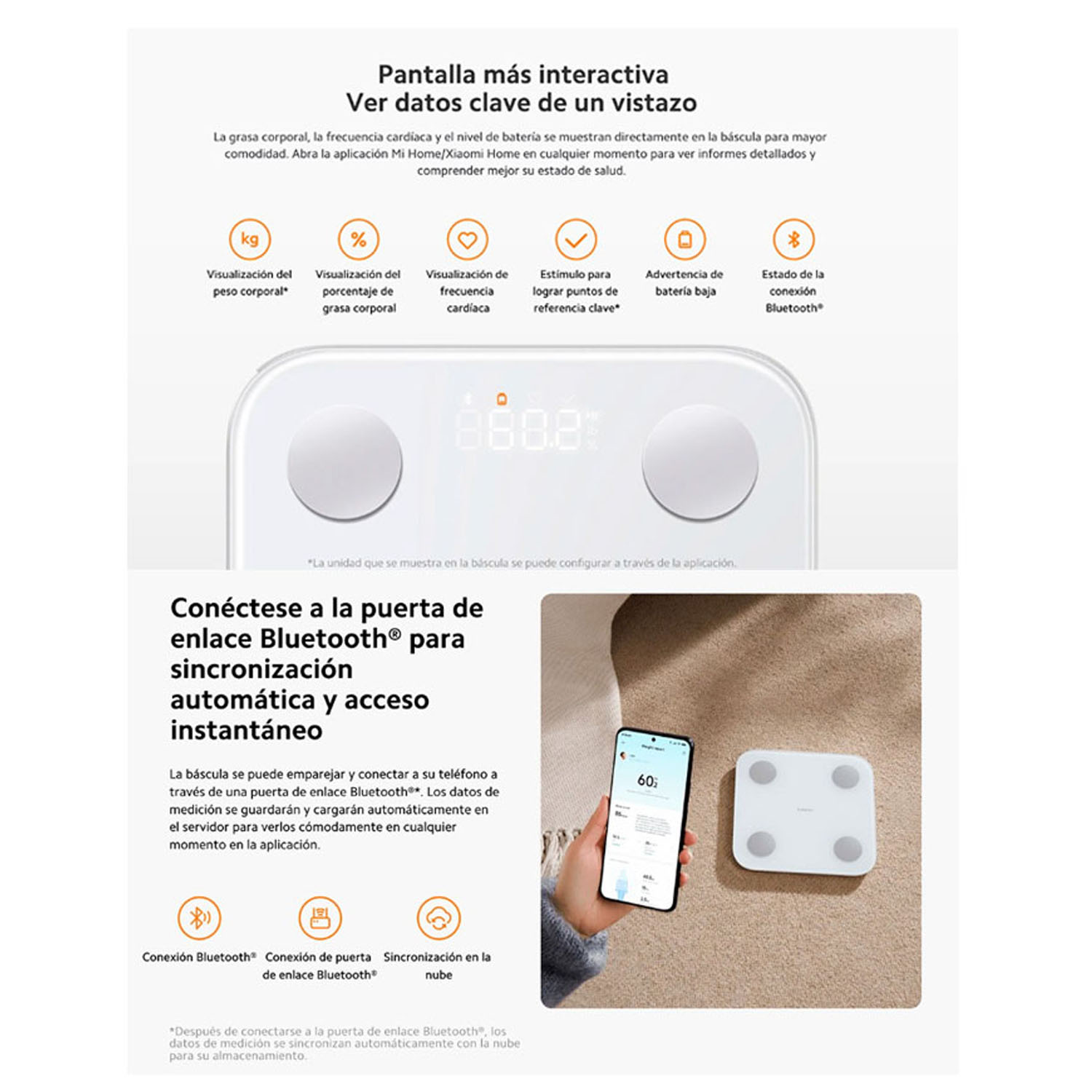 BALANZA DIGITAL INTELIGENTE XIAOMI BODY COMPOSITION SCALE S400 BLANCO - 6