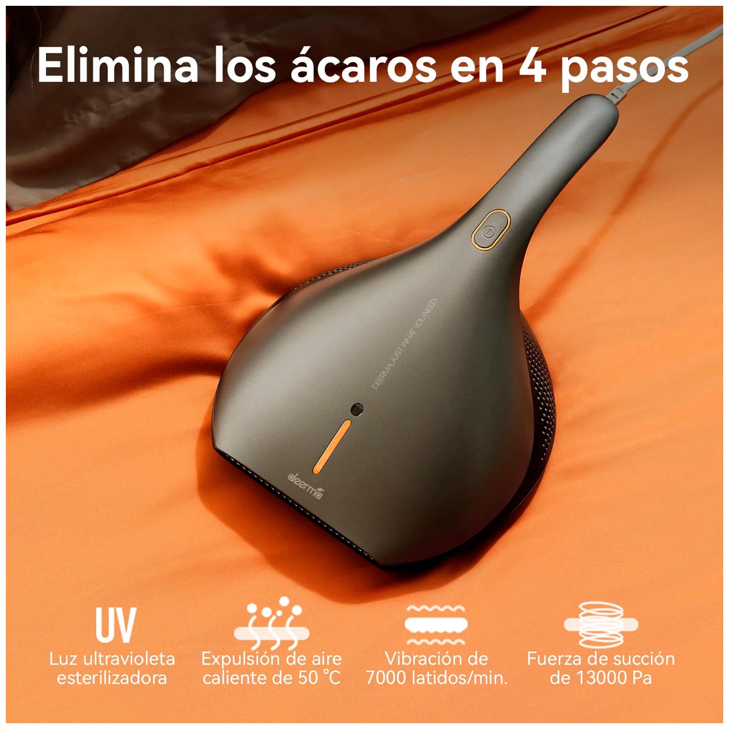 ASPIRADORA ANTI ÁCAROS DEERMA EX919 CON LUZ UV-C Y SUCCIÓN 13000PA - 4