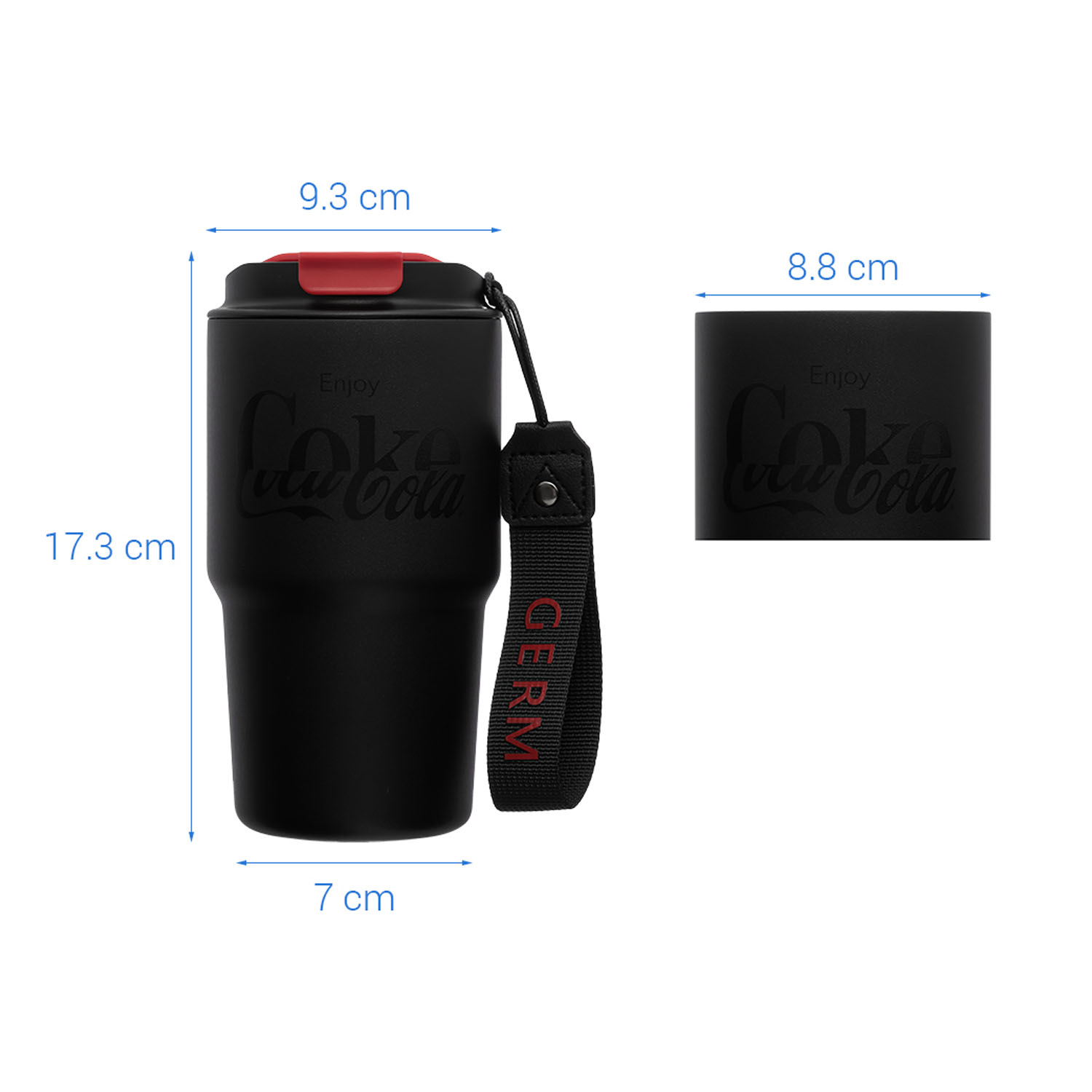 VASO TÉRMICO GERM COCA‑COLA NEGRO NOCHE 590ML - 4