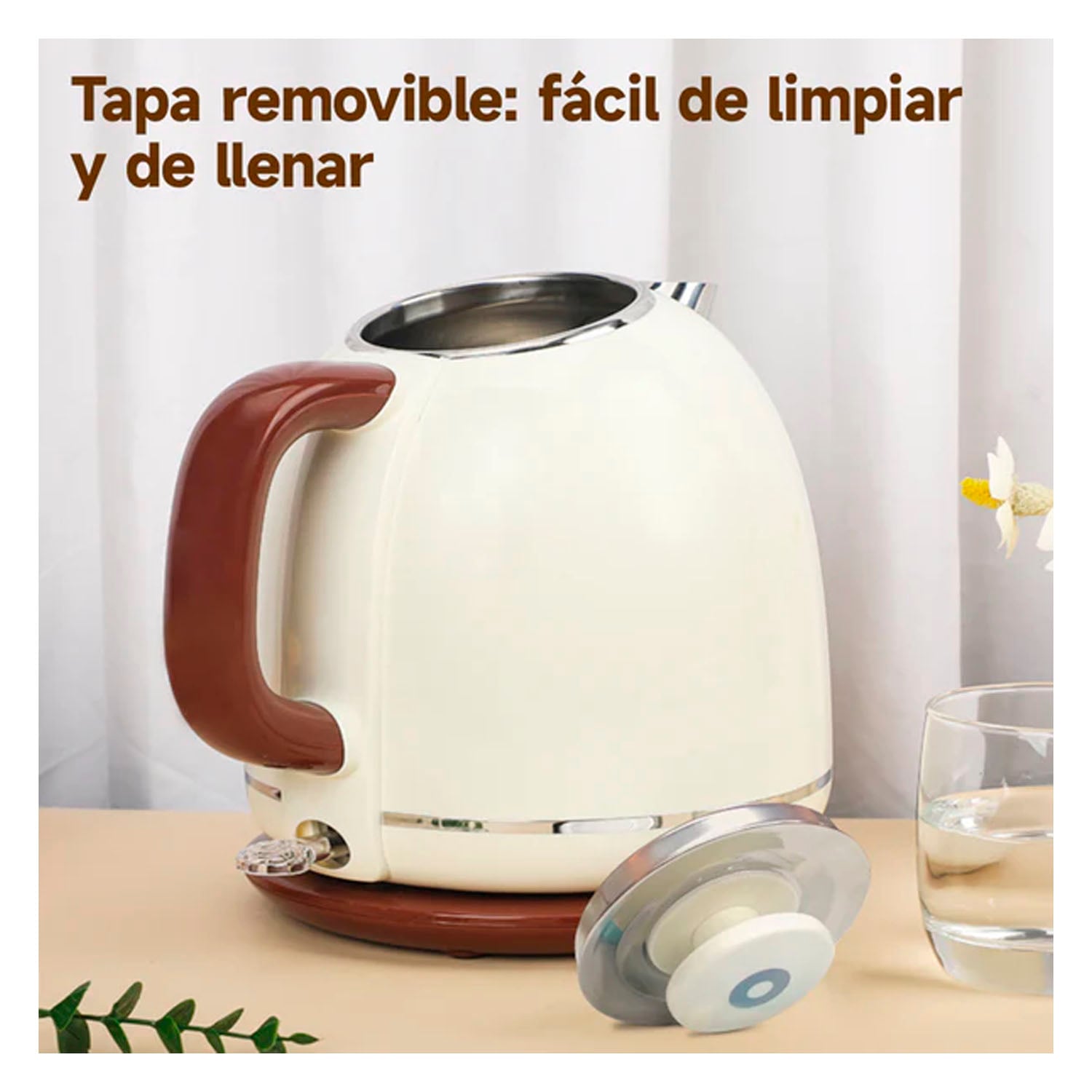 HERVIDOR ELÉCTRICO RETRO BOMIDI YD-1831 BEIGE 1,7L - 5