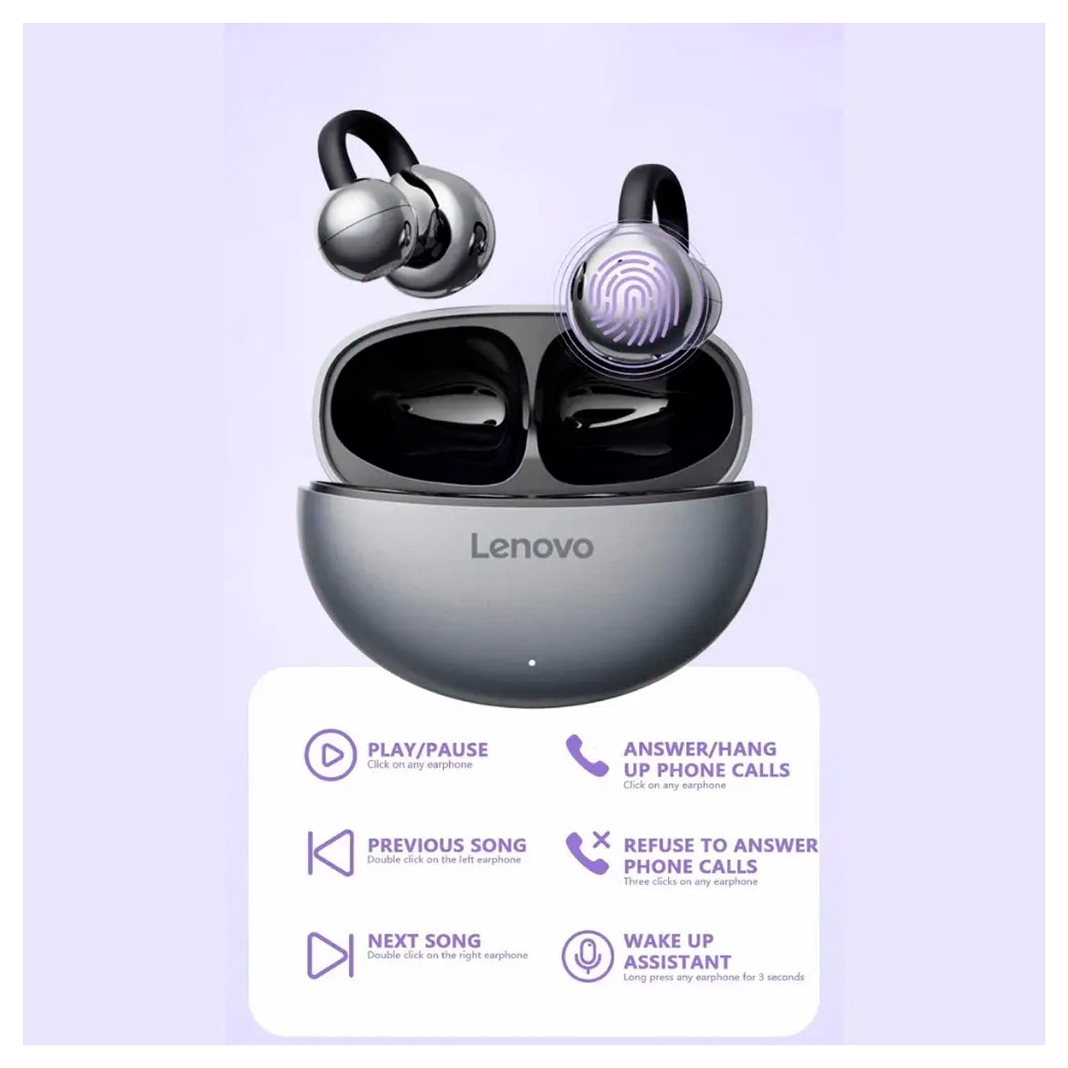 AUDÍFONOS LENOVO HEADPHONES TA410 NEGRO BLUETOOTH 5.4 - 4