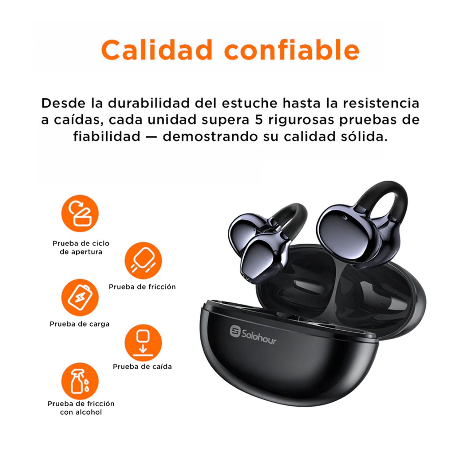 AUDÍFONOS INALÁMBRICOS SOLOHOUR SOLBUDS ST7 NEGRO - 5
