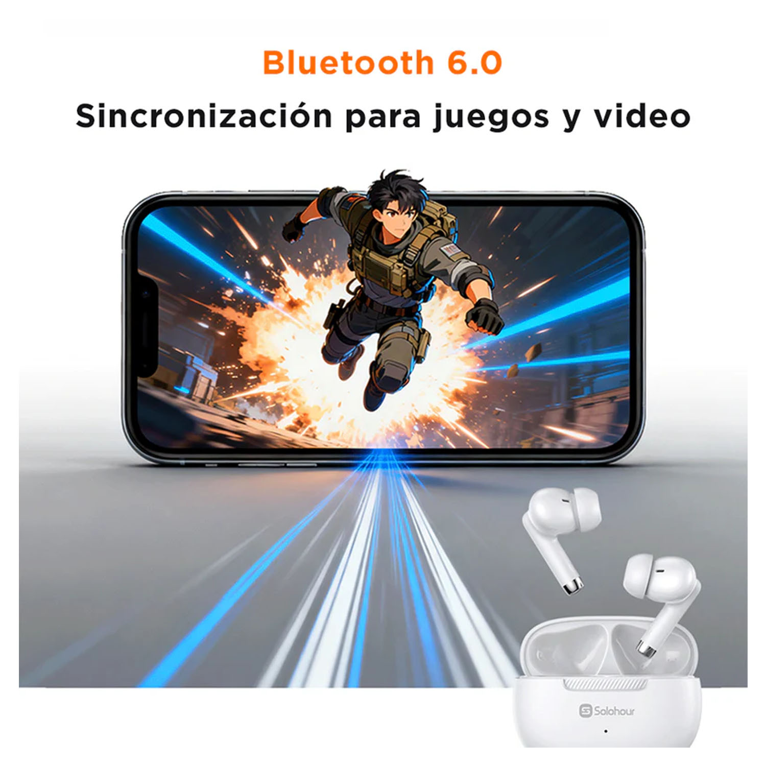 AUDÍFONOS INALÁMBRICOS SOLOHOUR SOLBUDS ST3 BLANCO - 7